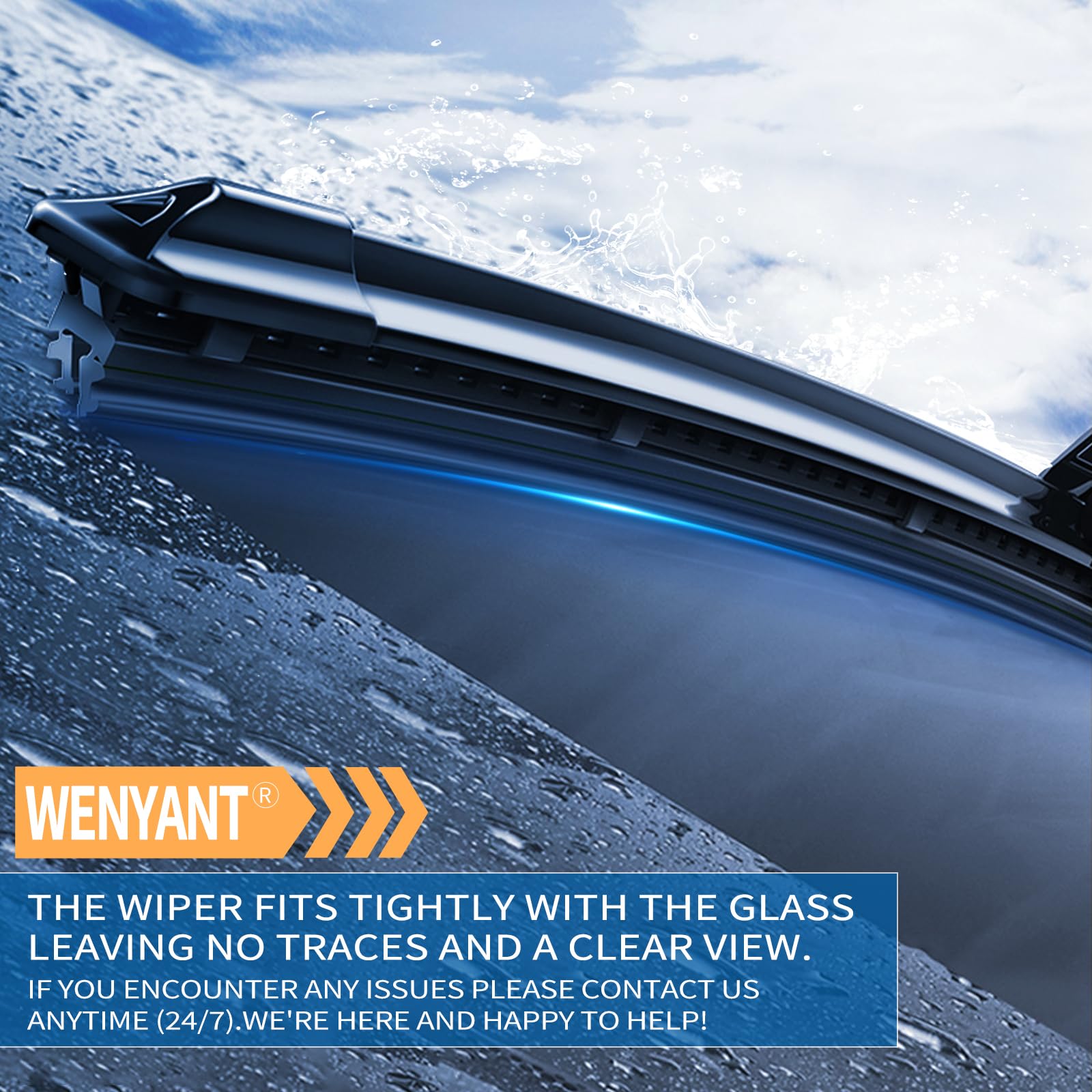 Wenyant 26'' + 16'' Windshield Wiper Blade Original Equipment Automotive Replacement J/U Hook Front Blades Compatible With Honda