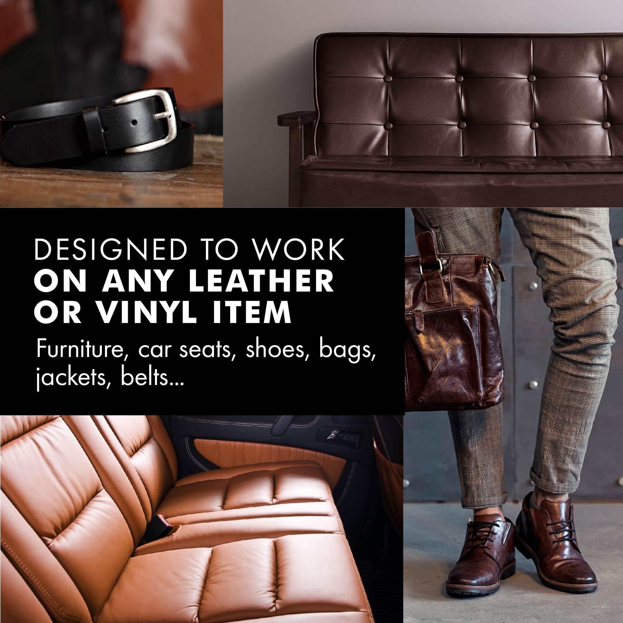 FORTIVO Leather Recoloring Balm - Medium Brown, 10 oz Leather Restorer for Couches & Car Seats, Scratch Repair & Color Restoration
