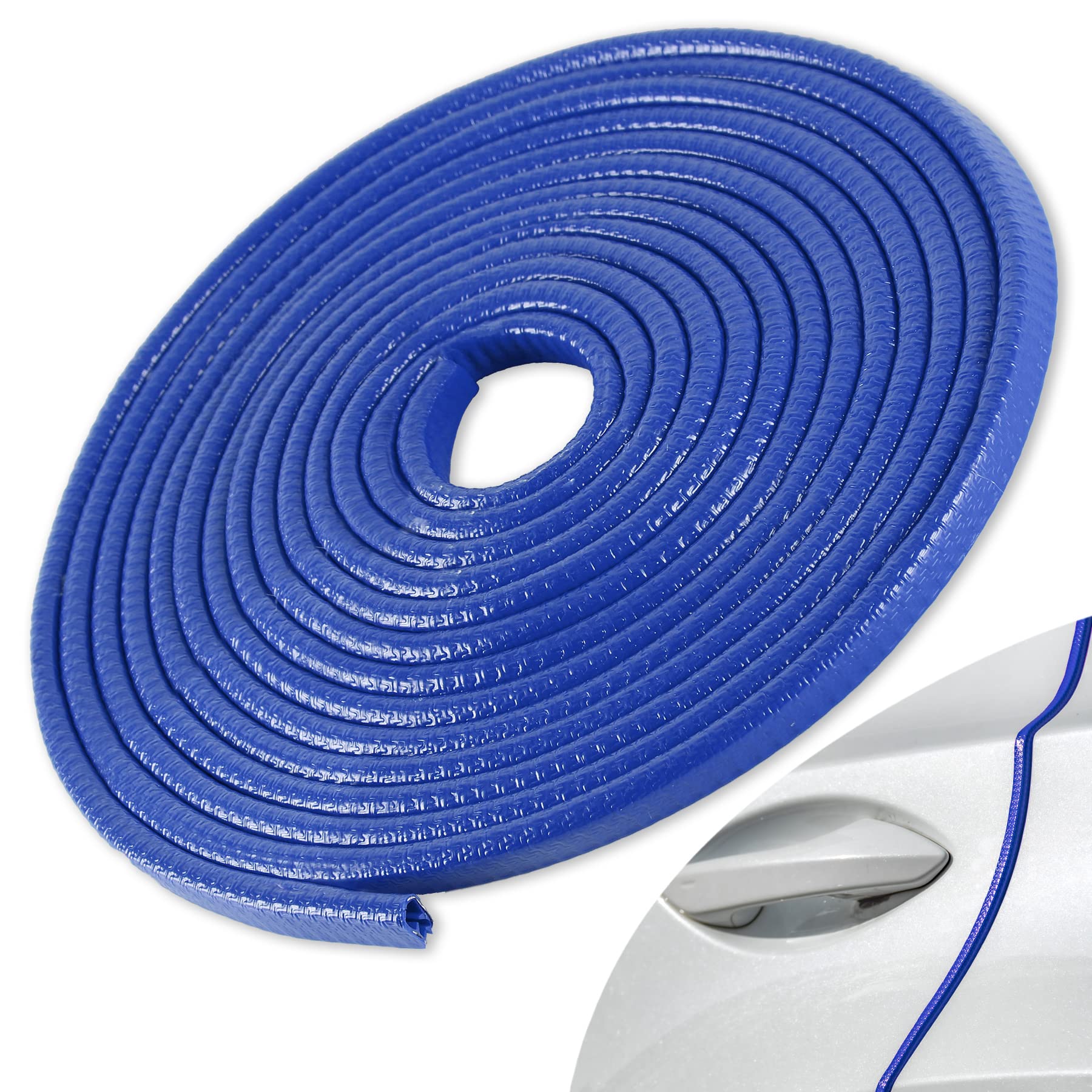 Singaro 33Ft (10M) Car Door Edge Guard, No Glue Rubber Decorative Protective Strip, Car Door Entry Protector, Applicable To Car, Truck, Suv And Atv, Car Exterior Accessories(Blue)