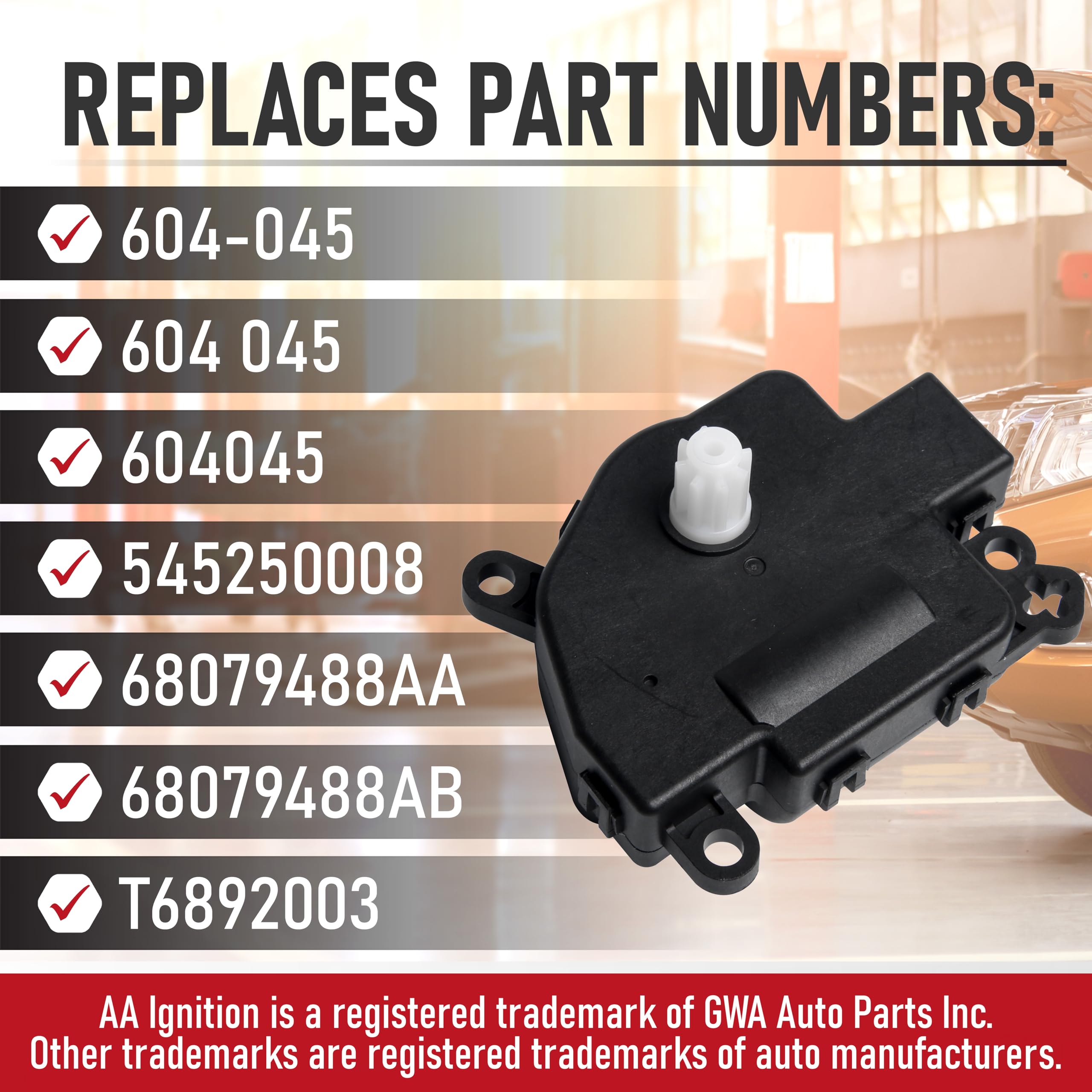 Hvac Air Blend Door Actuator Replacement By Aa Ignition - Compatible With Dodge, Jeep, Kenworth, Peterbilt - 2011-2013 Durango,