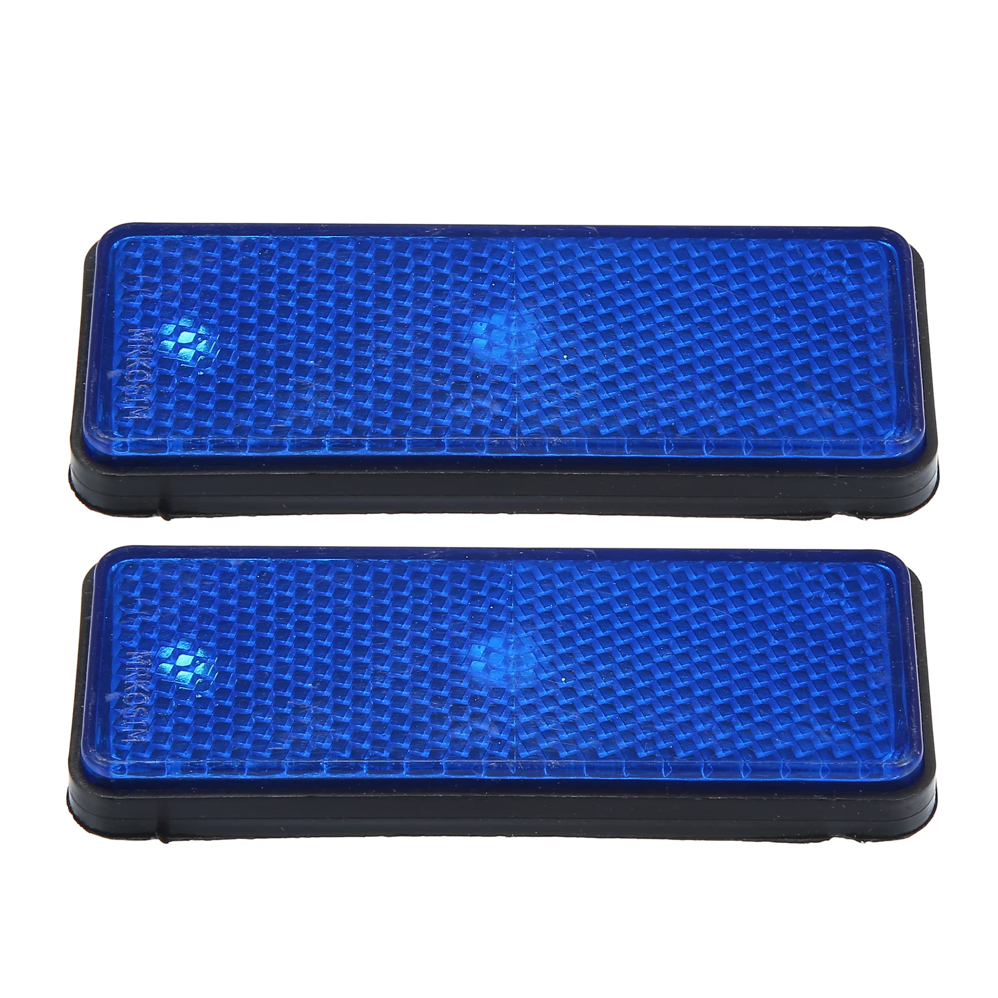 X Autohaux 2 Pcs Universal Rectangle Shape Reflector For Motorcycle Garbage Cans Car Trailer Truck And Bike Blue