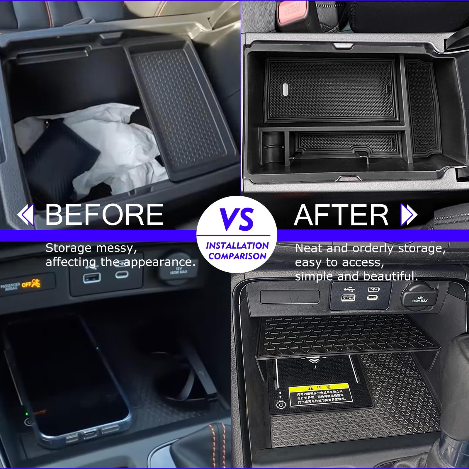 Xxciwp 2024 Honda Cr-V Crv Hybrid Accessories Center Console Organizer Tray For 2024 2023 Honda Cr-V (Hybrid) Console Organizer