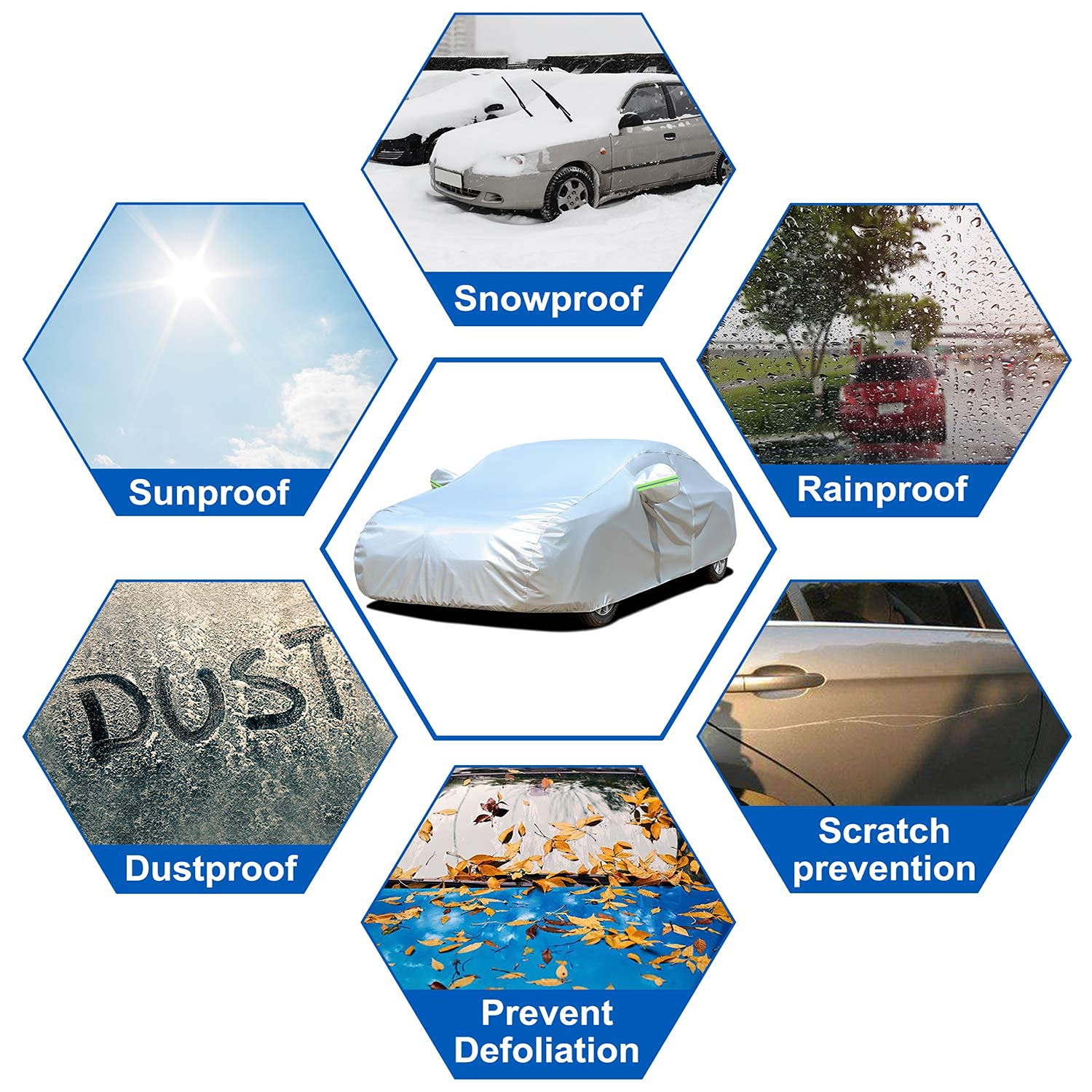 Koukou 6 Layers Car Cover Custom Fit Bmw X1 From 2009 To 2025, Waterproof All Weather For Automobiles, Sun Rain Dust Snow Protec