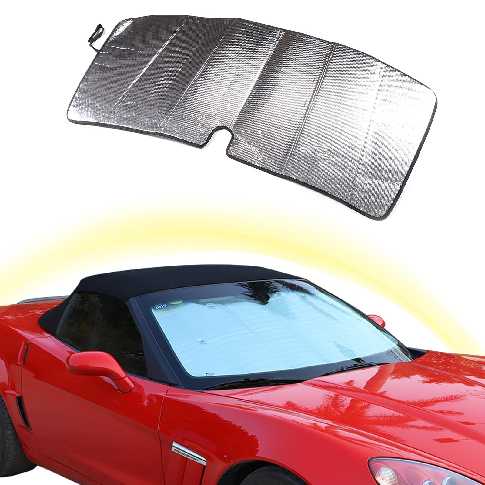 Car Windshield Sunshade Compatible with Chevrolet Corvette C6 20052013 Custom Windshield Sunshade UV Rays Sun Visor Protector (