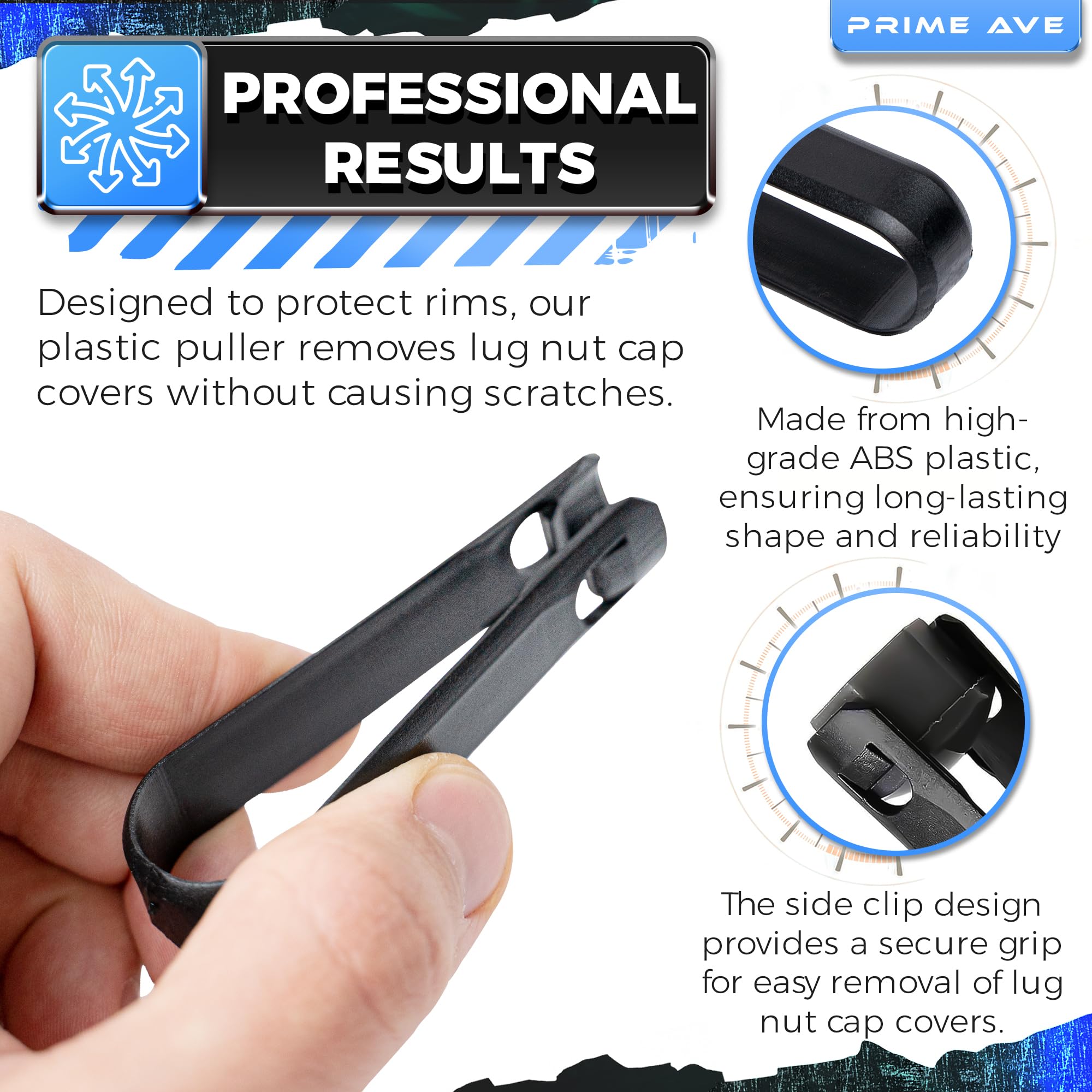Prime Ave Wheel Lug Nut Cap Cover & Center Cap Removal Tool Set- Plastic & Stainless Steel Lug Nut Pullers Compatible/Replacemen