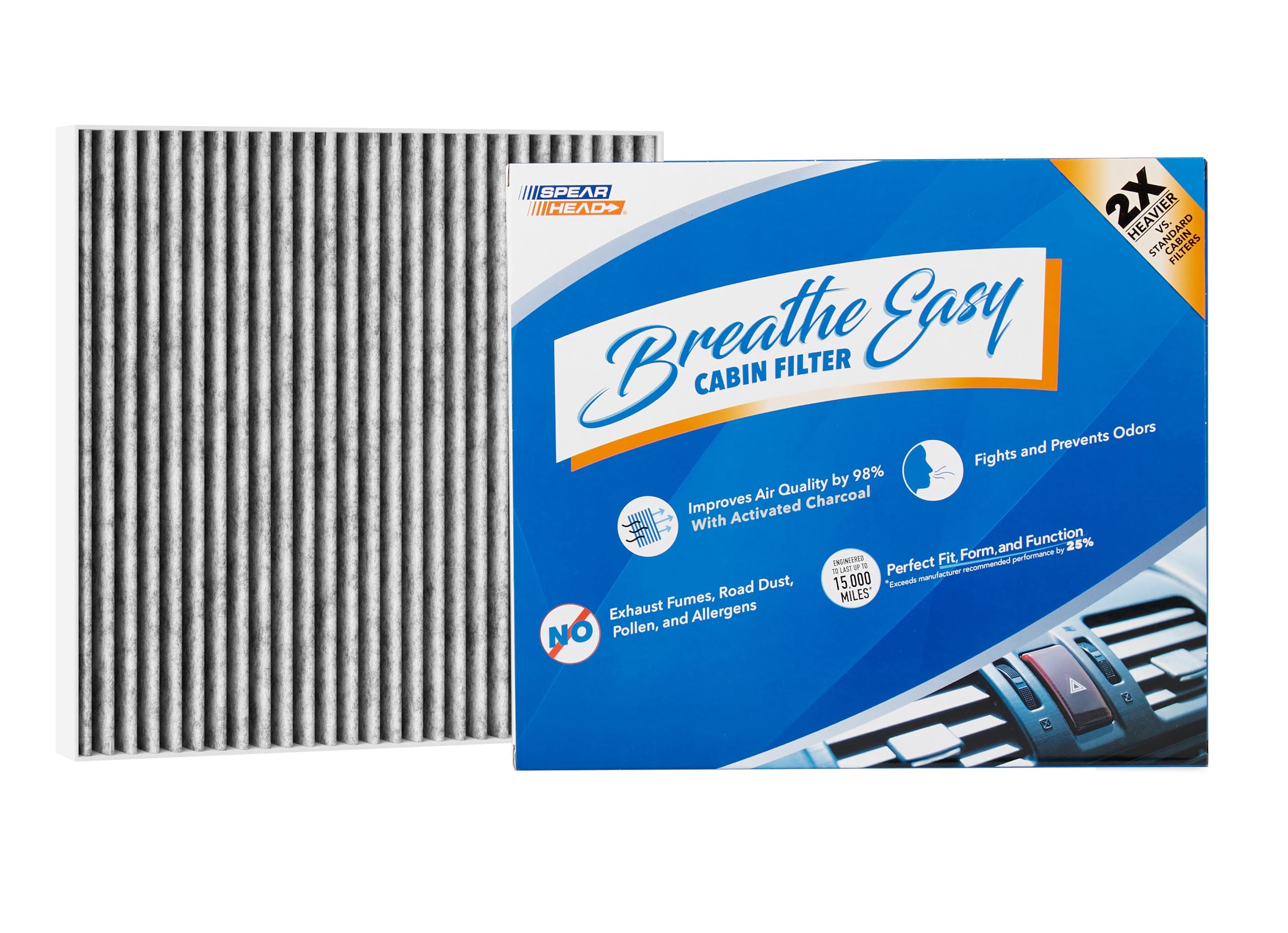 Spearhead Odor Defense Breathe Easy Ac & Heater Cabin Filter | Fits 2020-24 Palisade Like Oem | Up To 25% Longer Lasting W/Activ