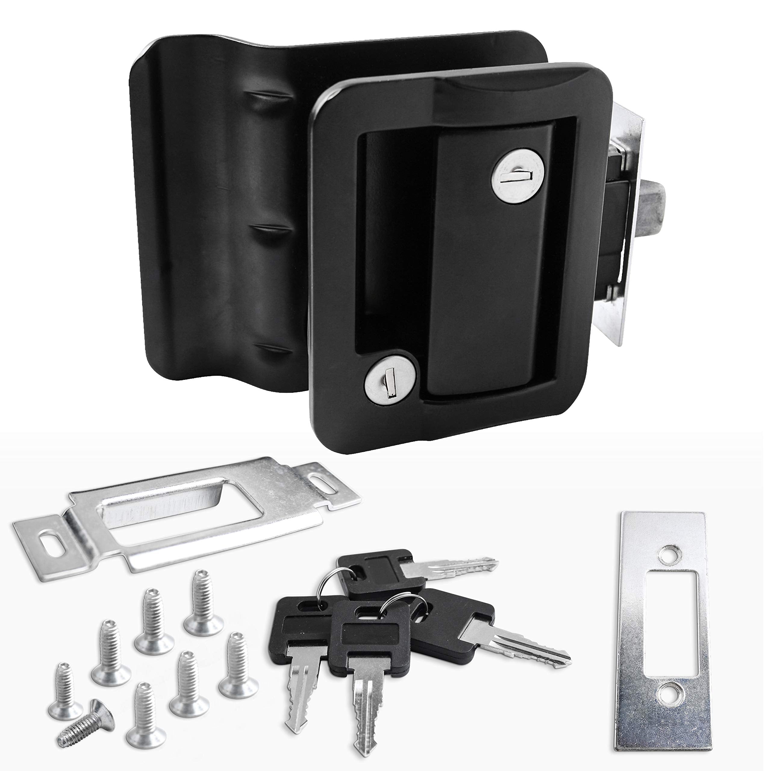 Rv Travel Trailer Entry Door Lock Polar Black Paddle Deadbolt