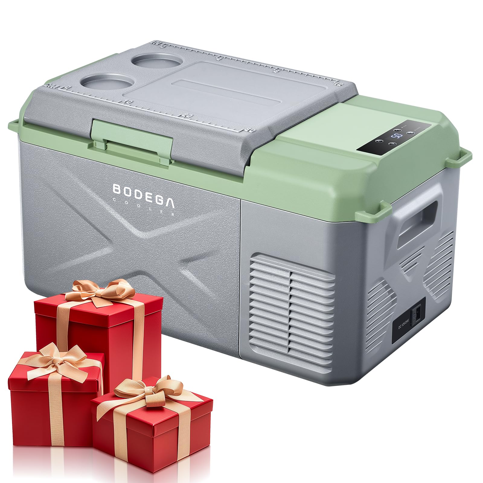 Bodegacooler 12 Volt Car Refrigerator, 18.1 Quart Portable Freezer,-4?-68? Car Fridge, Electric Cooler 12/24V Dc100-240 Volt Ac