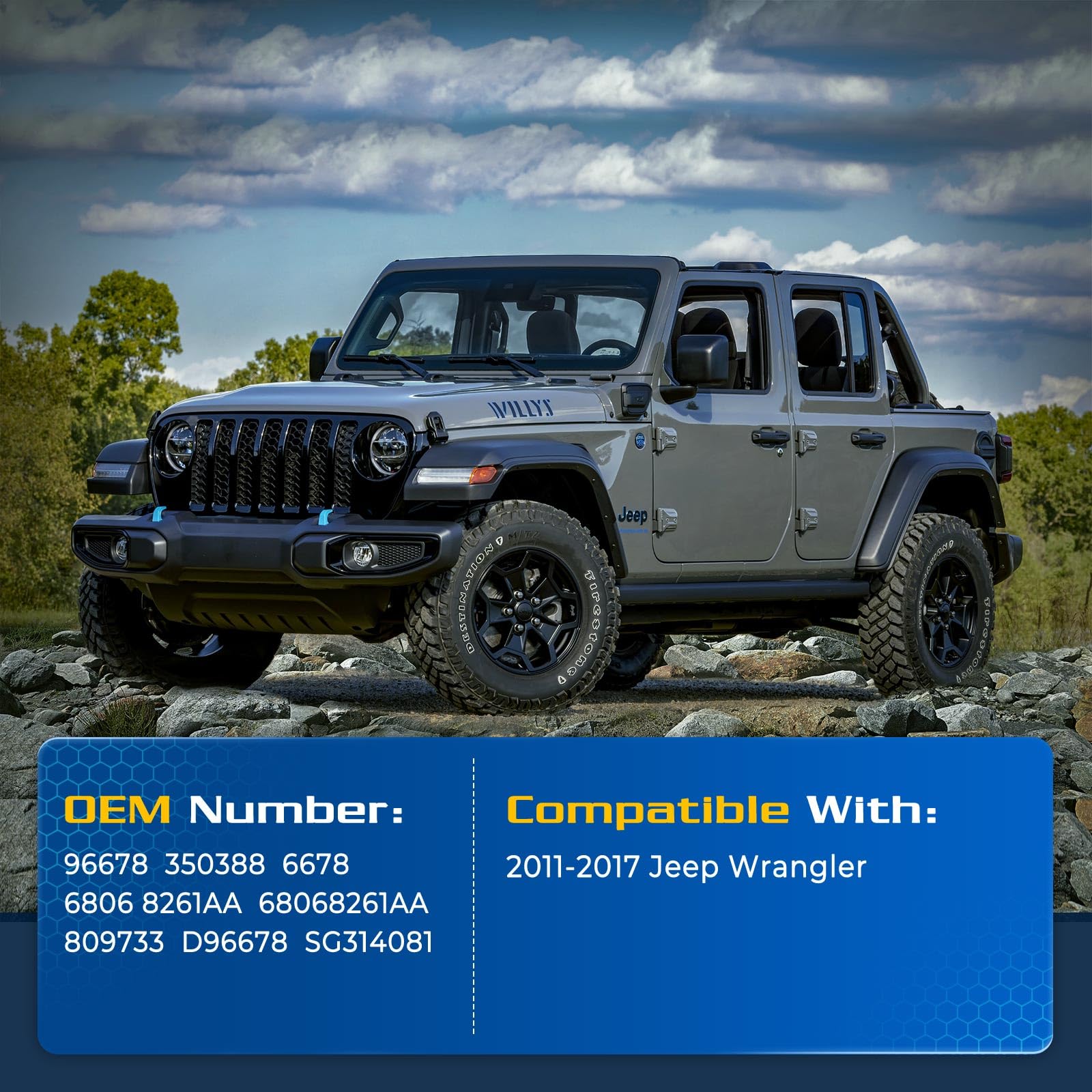 ARANA Rear Window Struts for Jeep Wrangler 2011-2017, OEM 68068261AA, Black, Metal Alloy, 2Pcs Lift Support
