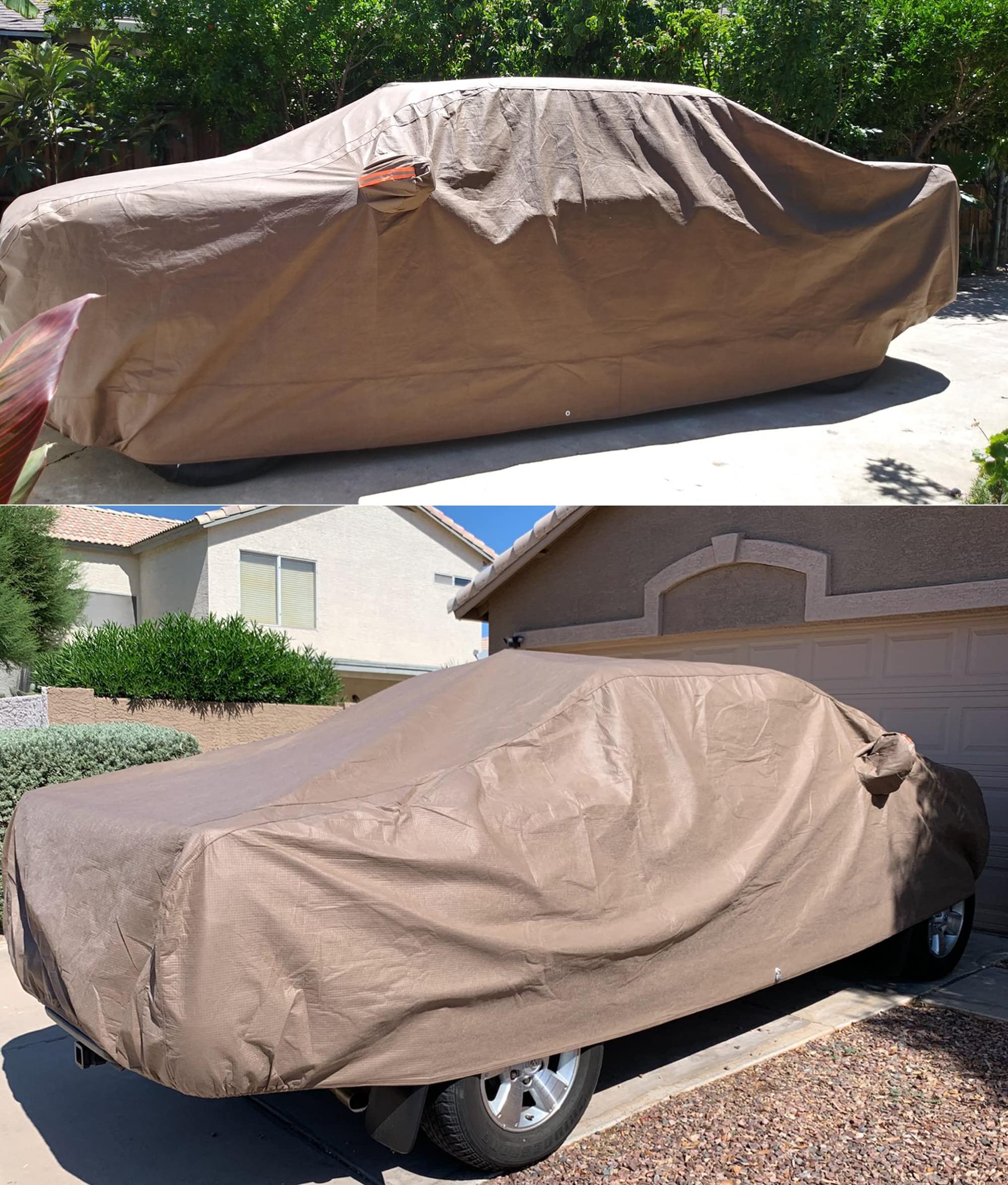 Tecoom Thick Shell Truck Pickup Car Cover Waterproof Windproof With Straps Buckles Antenna Patch Fit For Ford F150 Ram 1500 Chev