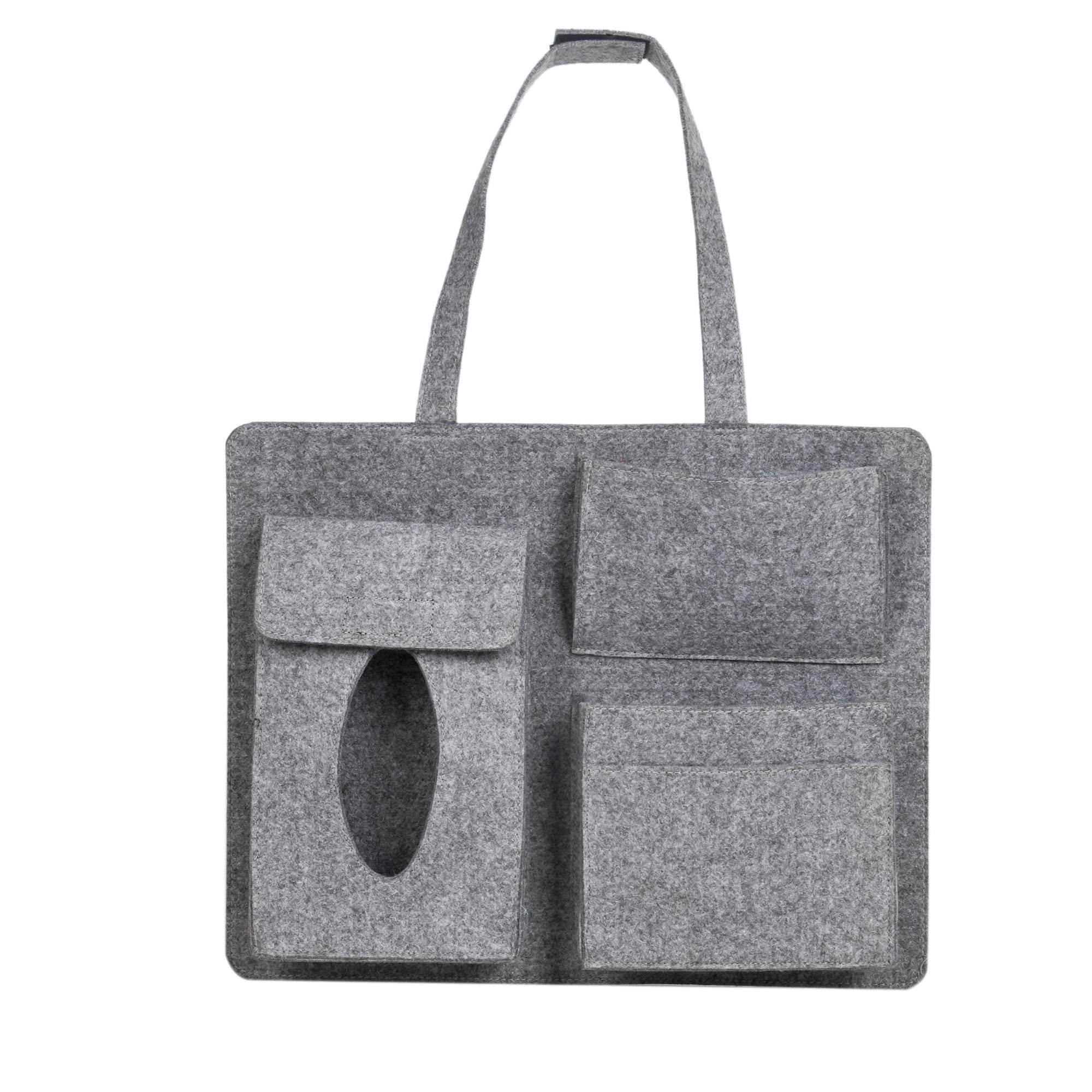 OON Car Back Seat Organizer BagLight Grey Multi Pocket Felt