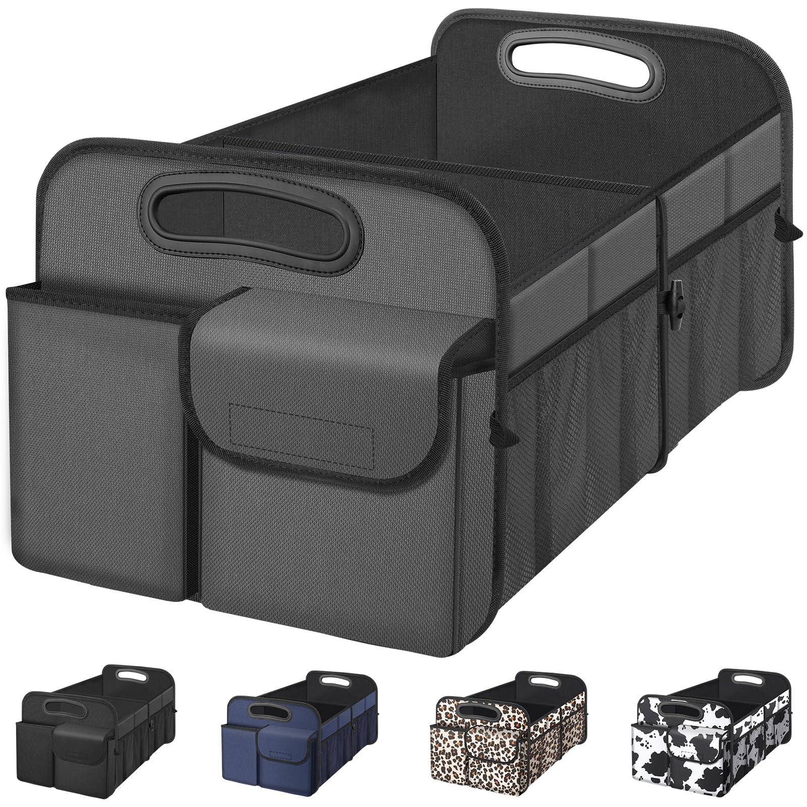 Femuar Car Trunk Organizer, Car Storage Organizer with Large Capacity Waterproof Collapsible Trunk Organizer for Car Suv/Jeep/Se