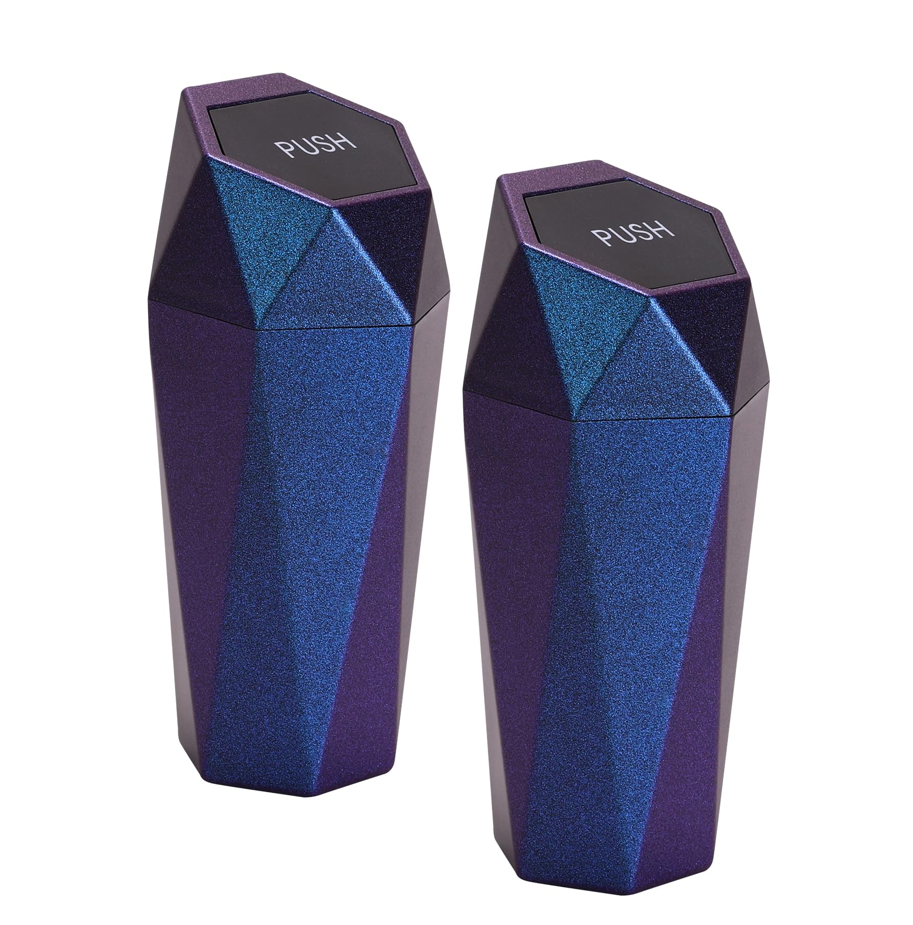 Ginsco Car Trash Can with Lid, 2 Pack Mini Car Trash Can Cup Holder, Cars Garbage Can Car Accessories for Interior, Leakproof Ca