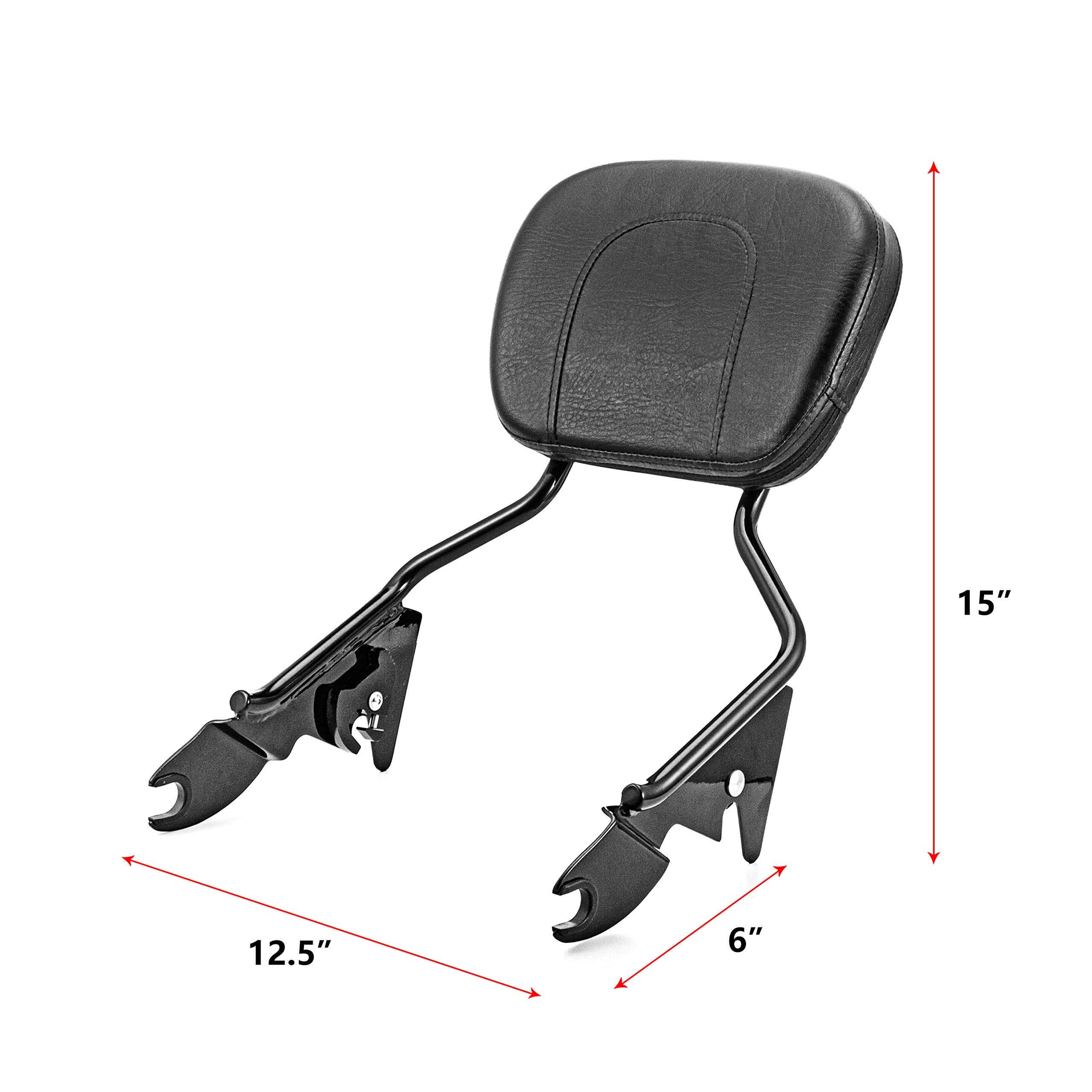 Mofun Street Glide Sissy Bar Detachable Passenger Backrest Pad Compatible with Harley Touring Road Glide Road King Electra Glide