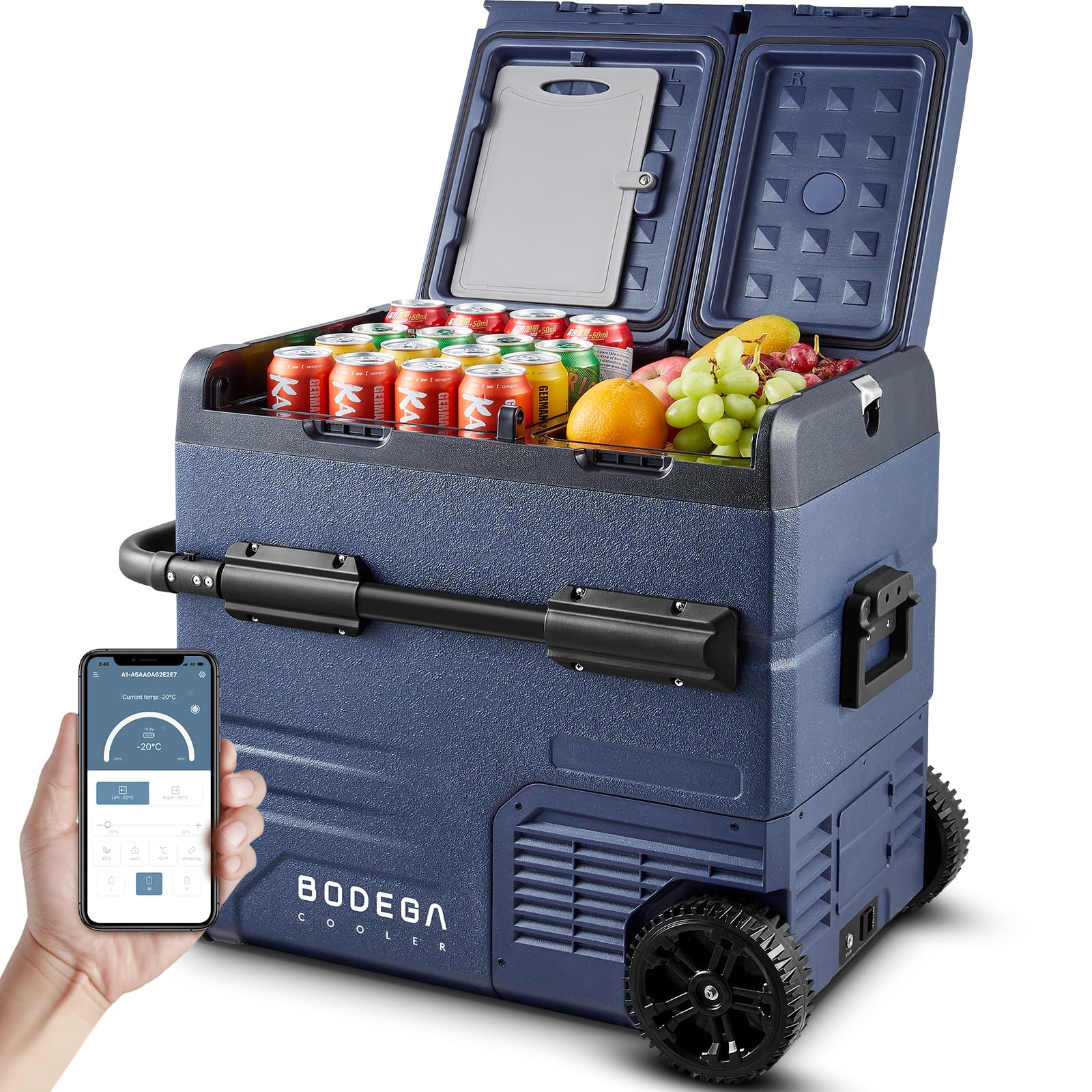 BODEGACOOLER 12 Volt Car Refrigerator,59 Quart (55L)12v Portable refrigerator,Car Fridge Freezer, -4?-68 Car Cooler 12/24V DC an