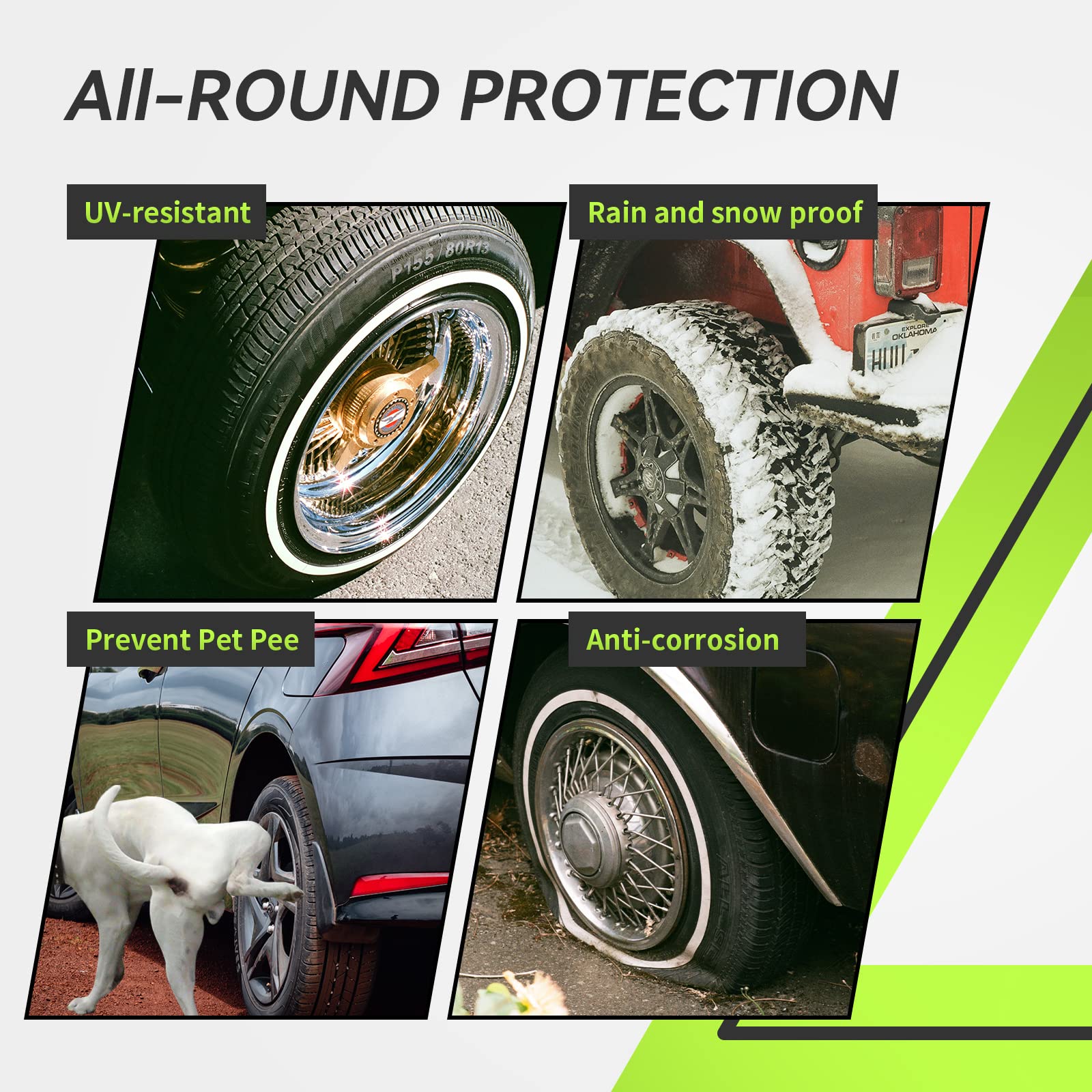 Rvmate Rv Tire Covers, Dual Axle Wheel Cover (2 Pack) Fits 30''-33'' Diameter Tires, Waterproof Anti-Uv Black Dual Tire Covers R