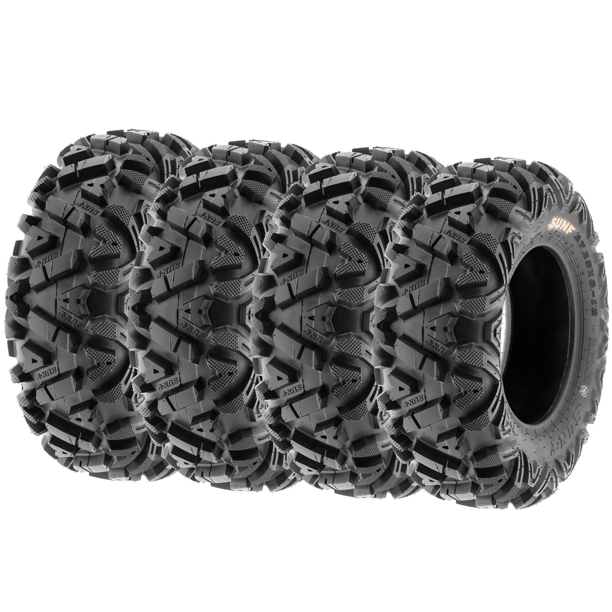 Set Of 4 Sunf Power.I At 24X9-11 Front & 24X9-11 Rear Atv Utv All-Terrain Tires, 6 Pr, Tubeless A033