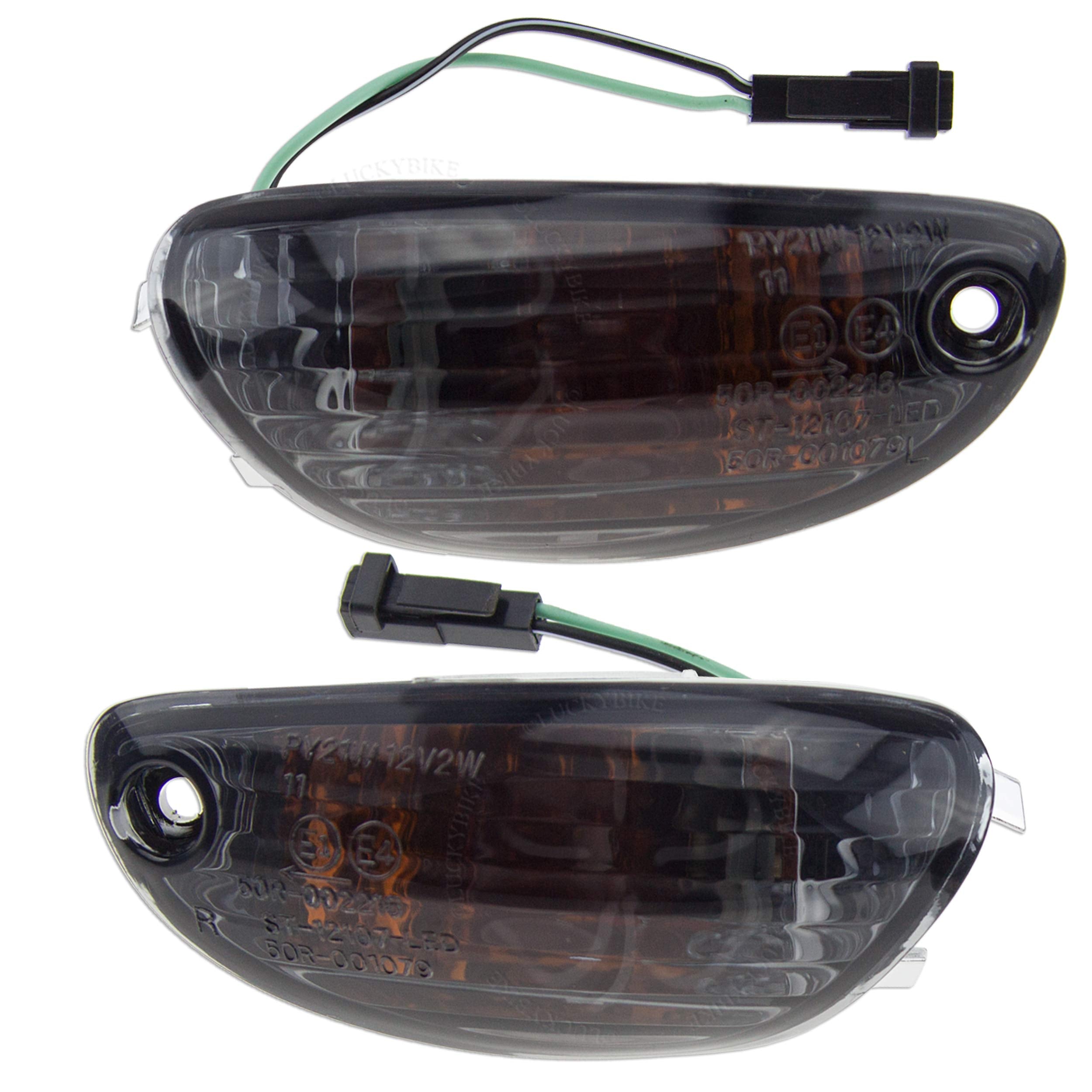 NoCut Front Mirror Turn Signal For Suzuki GSXR 600 750 Euro Light Blink Smoke