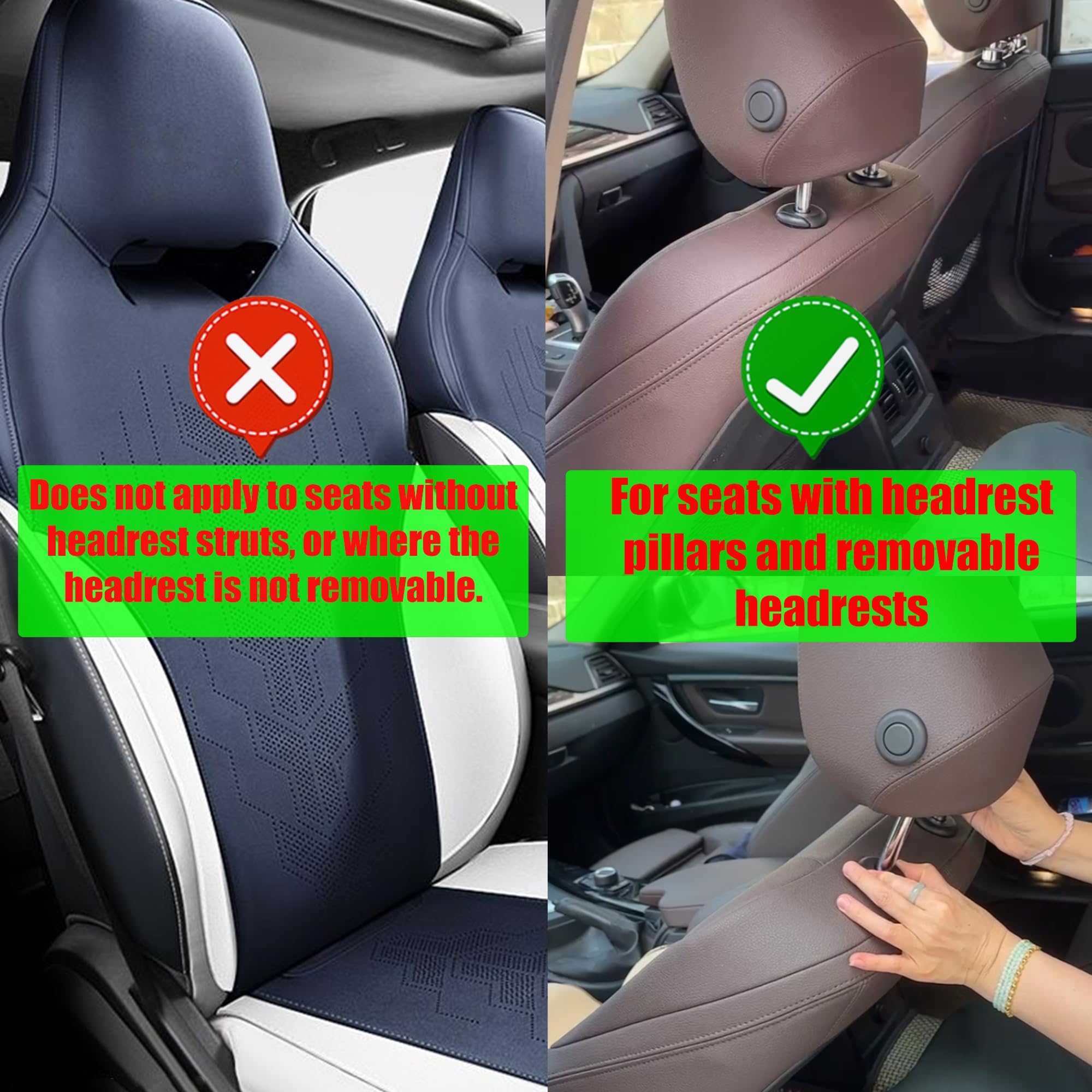sentoto Multi-Functional Car Purse Hook - Headrest Hooks, Removable, Say Goodbye to Messy Space - Bright Silver
