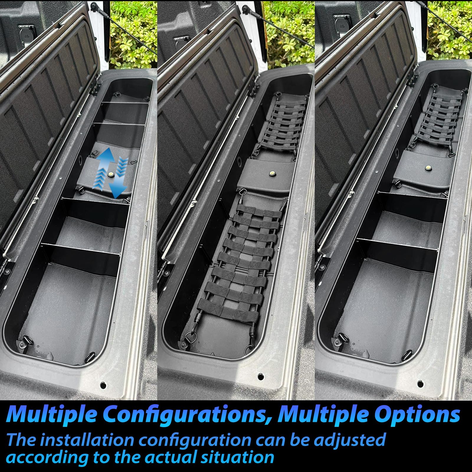 TECHPICCO Tailgate Organizer Set for Chevy Colorado/GMC Canyon 2023+ | Durable Stainless Steel & ABS-Plastic, Model WMSNTZ-Colorado Canyon-BK