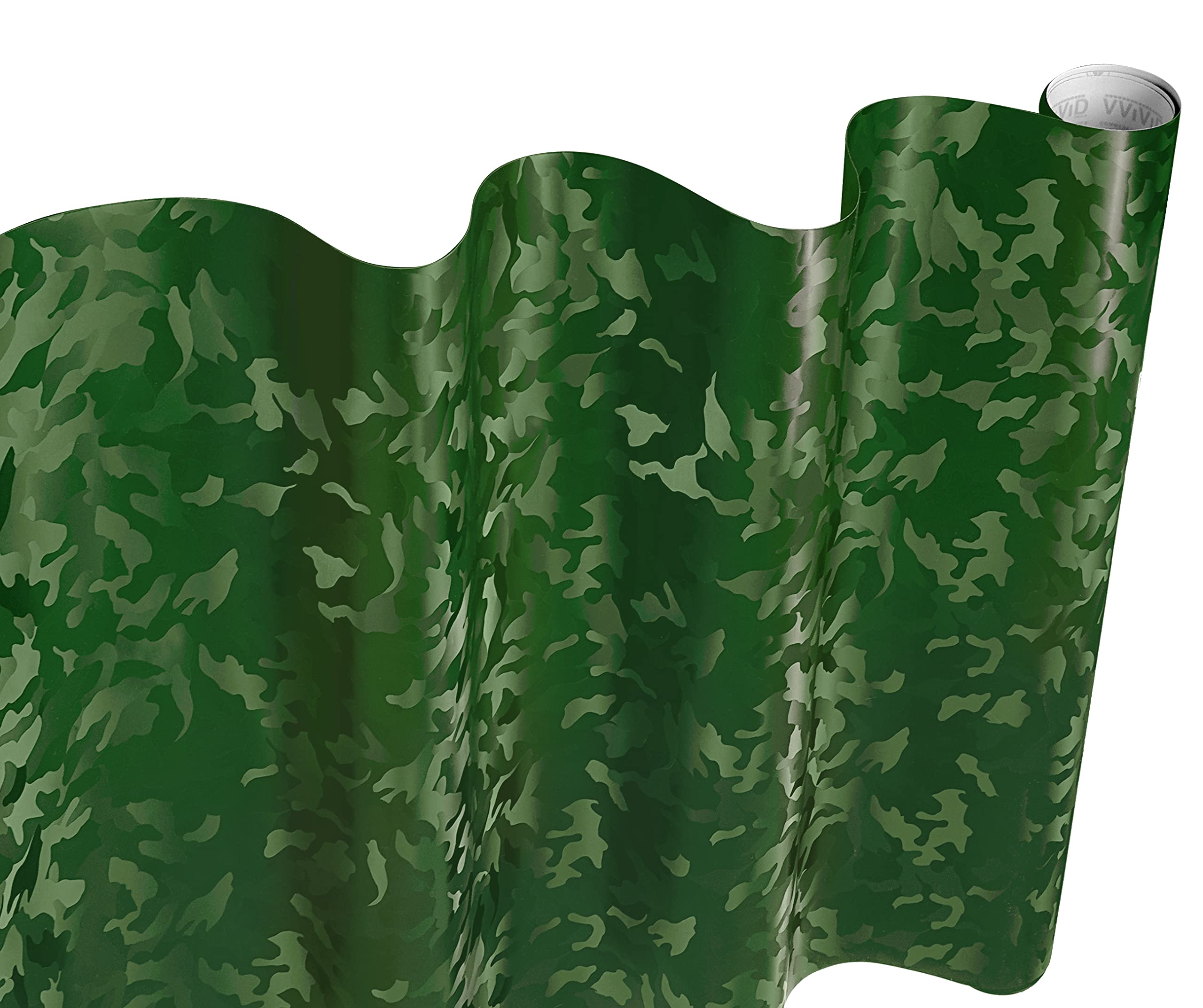 Vvivid Vinyl Camouflage Pattern Wrap Air-Release Adhesive Film Sheets (50Ft X 5Ft, Forest Green Medium Camo)