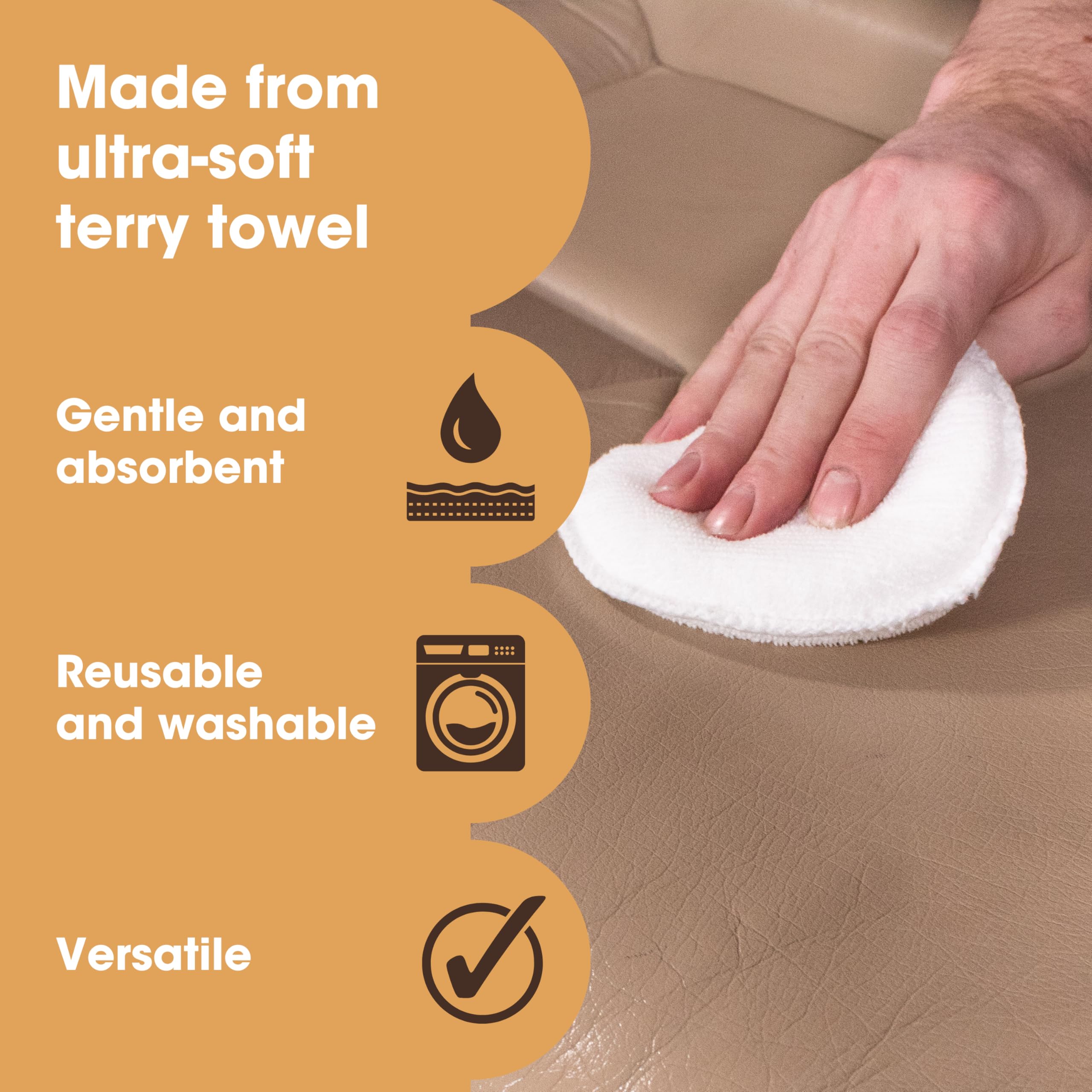 Furniture Clinic Leather Applicator Sponges | 2 Microfiber Cloth Applicator Pads For Cleaning Leather, Applying Wax, Balms, Oils