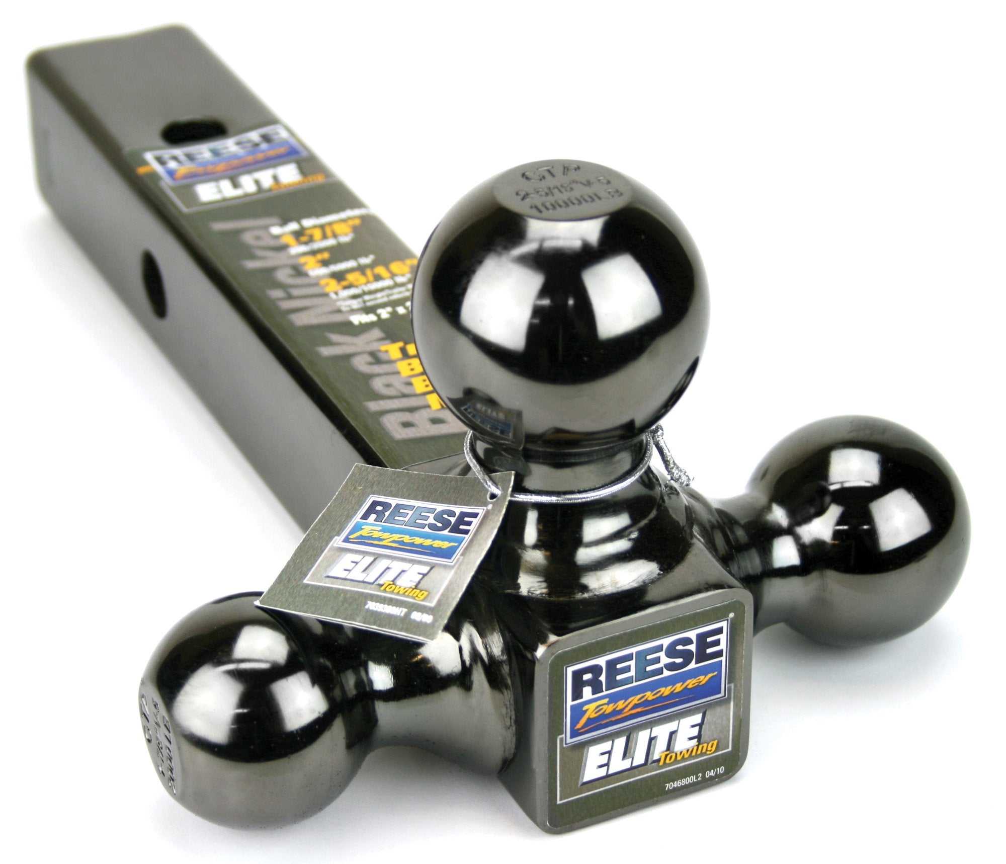Reese Towpower 7039800 TriBall Trailer Hitch Ball Mount, 17/8 Inch, 2 Inch, 25/16 Inch Trailer Hitch Balls, Fits 2 Inch Squar