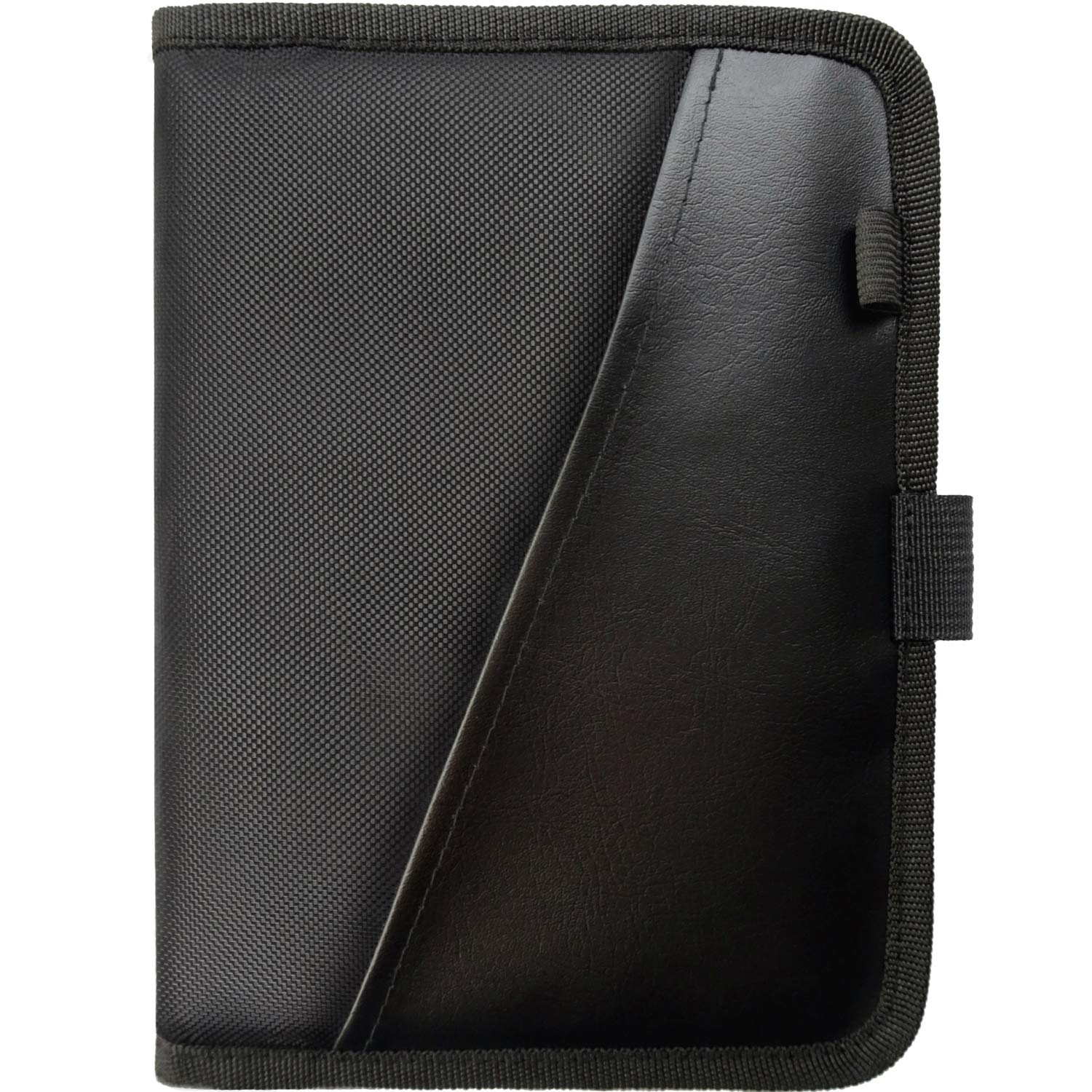 Glove Box Compartment Organizer - Car Document Holder - Owner Manual Case Pouch - Vehicle Storage Wallet For Registration & Insurance Card - Premium Auto Paperwork Holder - Log Book Included - Black