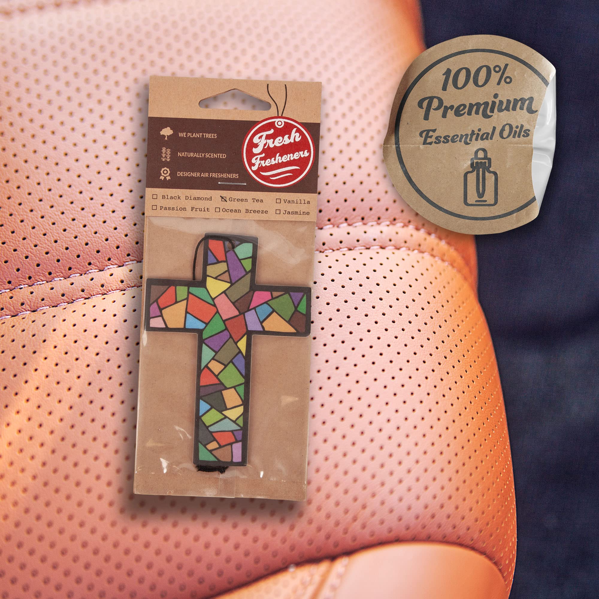 Fresh Fresheners Cute Funny Car Air Fresheners 4-Pack, Assorted Scents with Premium Oils, 3 Count