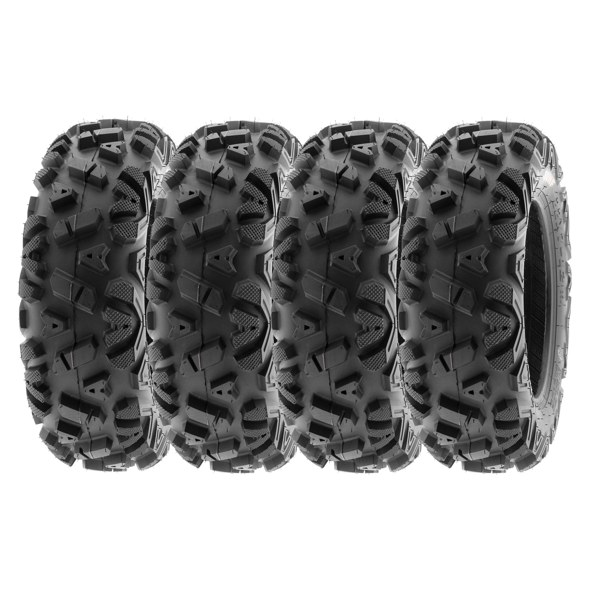Sunf 25X8-12 25X8X12 All Terrain Tires Atv Utv 6 Pr Power I A033 - Set Of 4, Black (Lcf1|A033|250812|X4)