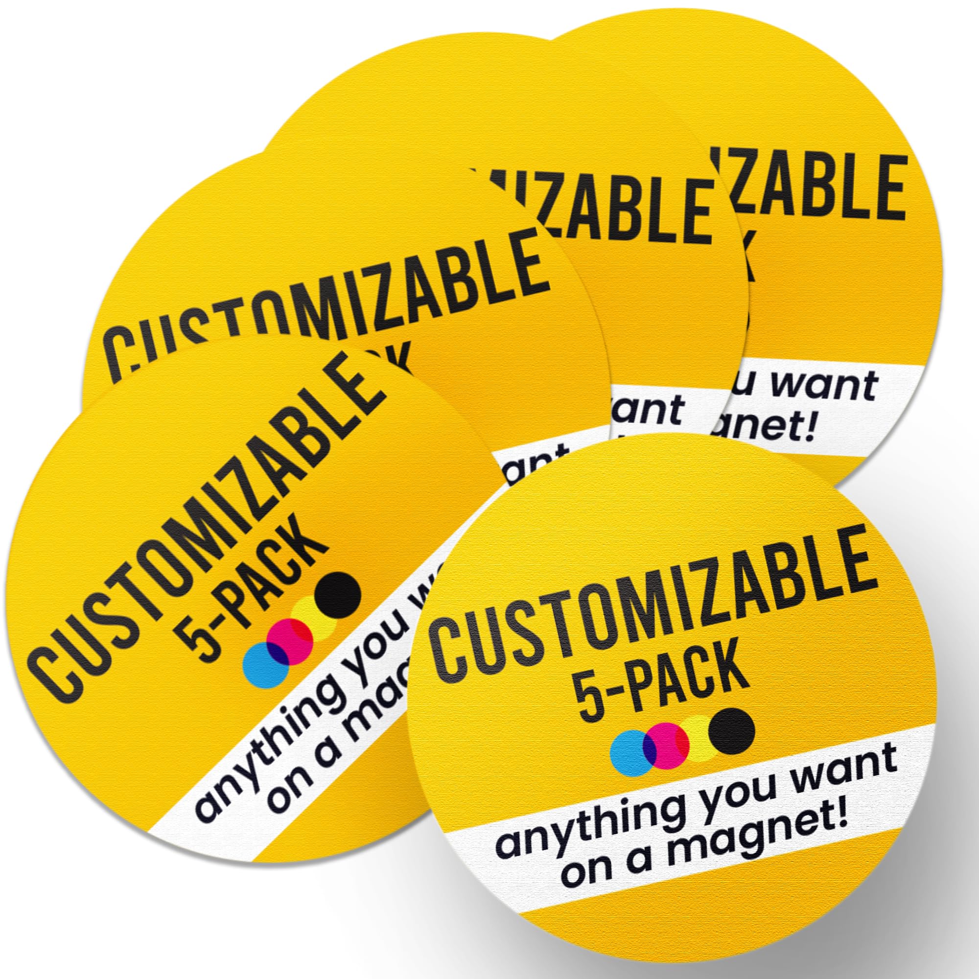 Magnet Me Up Customizable 30 Mil Round Magnet- 6   , 5 Pk Weatherproof Car Magnet For Businesses, Sports Teams, Fundraiser, Pers