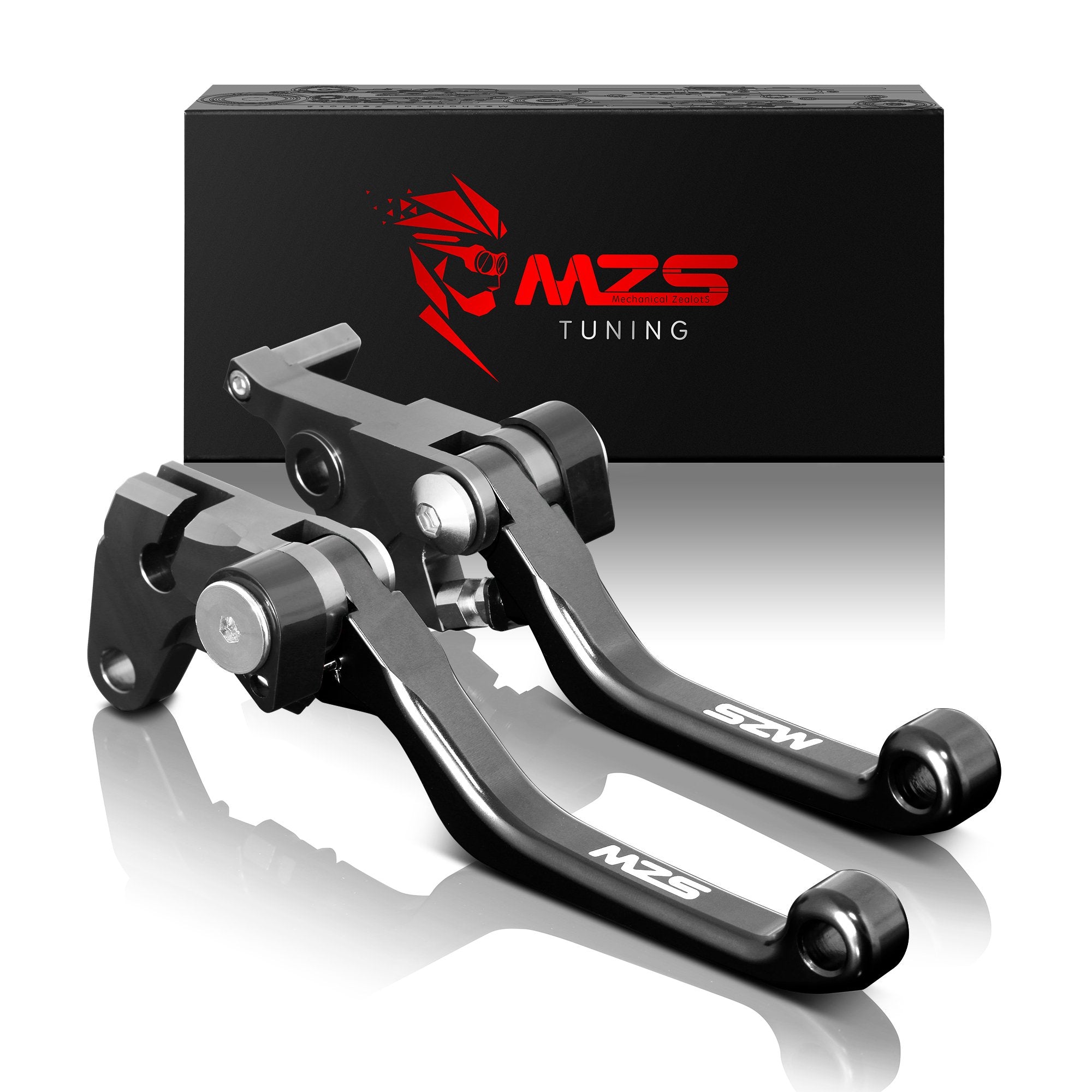 Mzs Black Dirt Bike Brake Clutch Levers Pivot Adjustable Cnc Compatible With Klx140R Klx140Rf Klx140Rl 2021-2025 / Klx140 2008-2