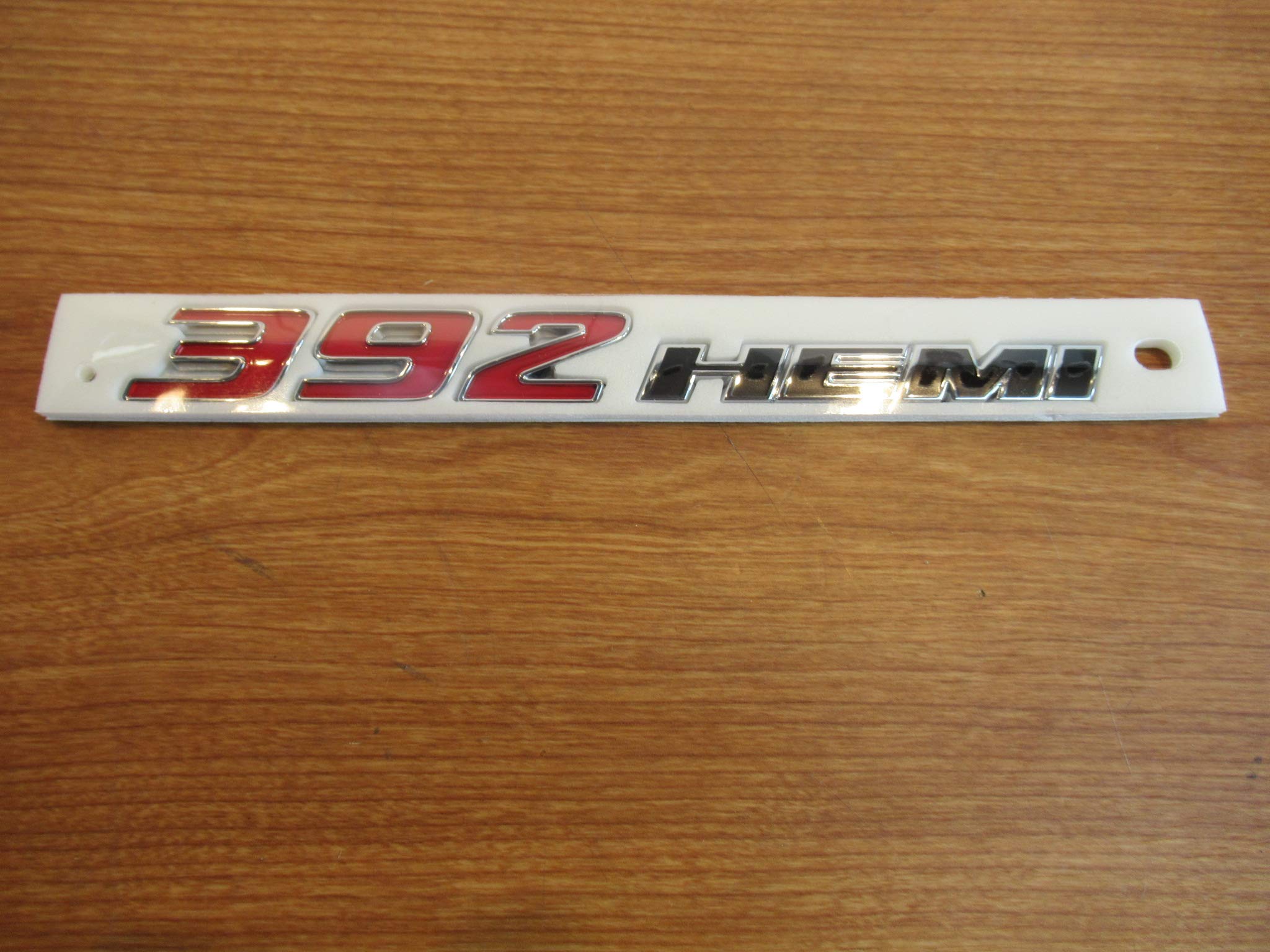 Mopar Dodge Challenger 392 HEMI Shaker Hood Scoop Nameplates - White Plastic OEM Emblem Decals (2)