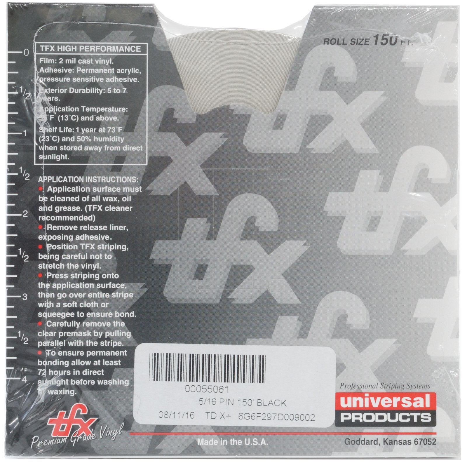 Universal Tfx 0005078 - Auto Customizing Dual Pinstripe - 5/16'' X 150' (1/8    Stripe, 1/8'' Gap, Then 1/16    Stripe) - 078-Da