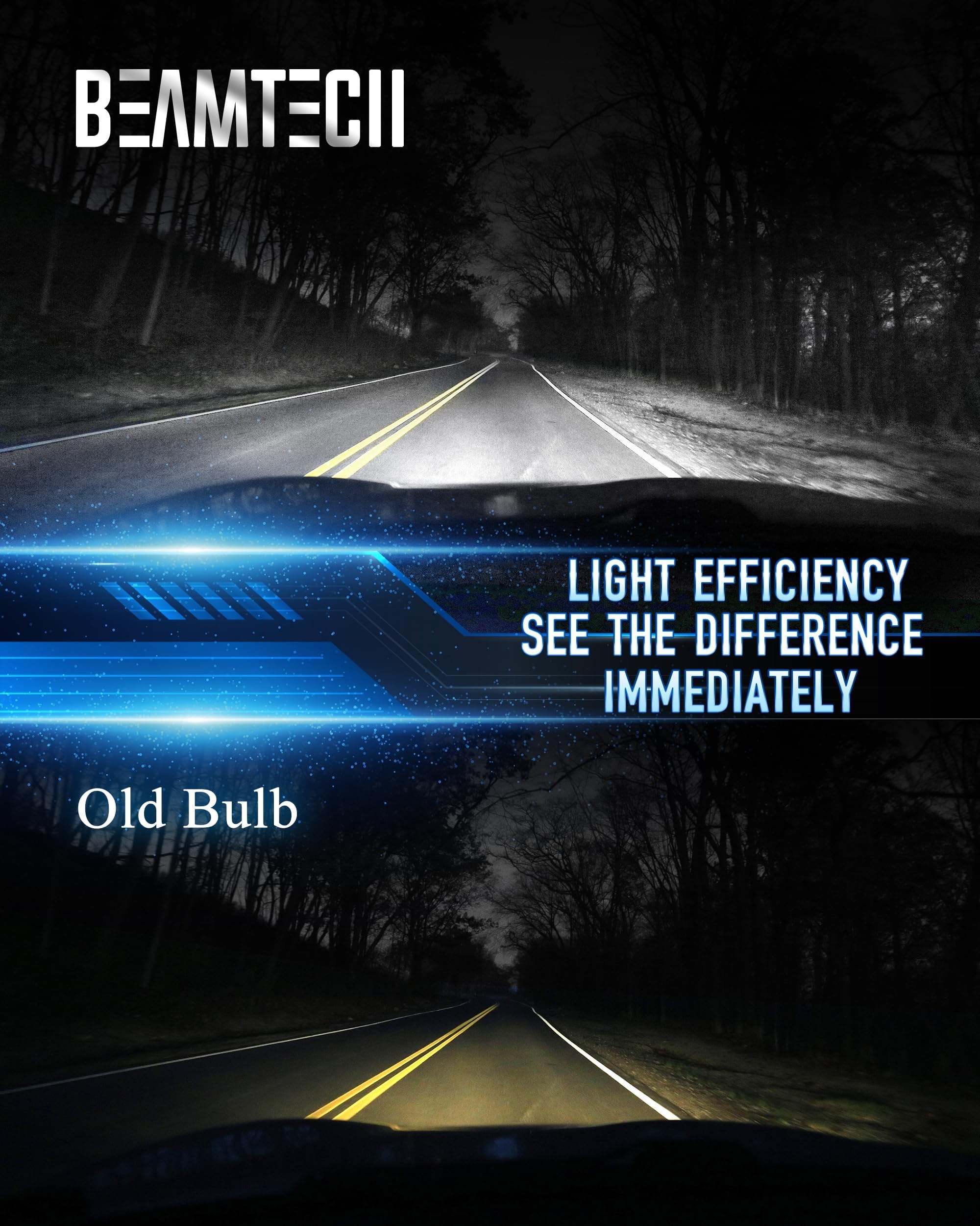 Beamtech H7 Bulbs, G-Xpower Chips 500% Brighter 6500K White Plug And Play Fog Light, 2 Bulbs