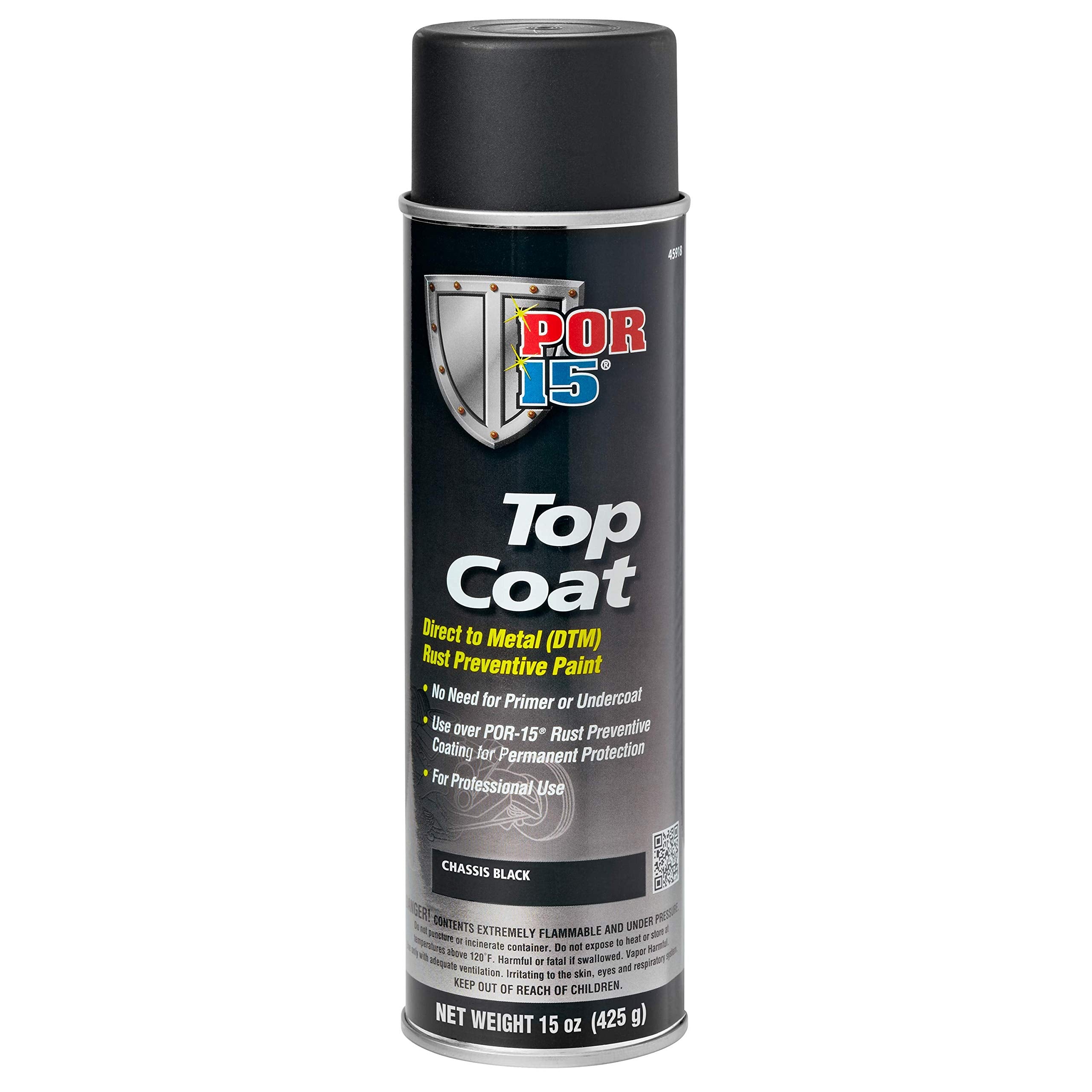Por-15 Top Coat Spray Paint, Direct To Metal Paint, Long-Term Sheen And Color Retention, 16 Fluid Ounces, Flat Gray