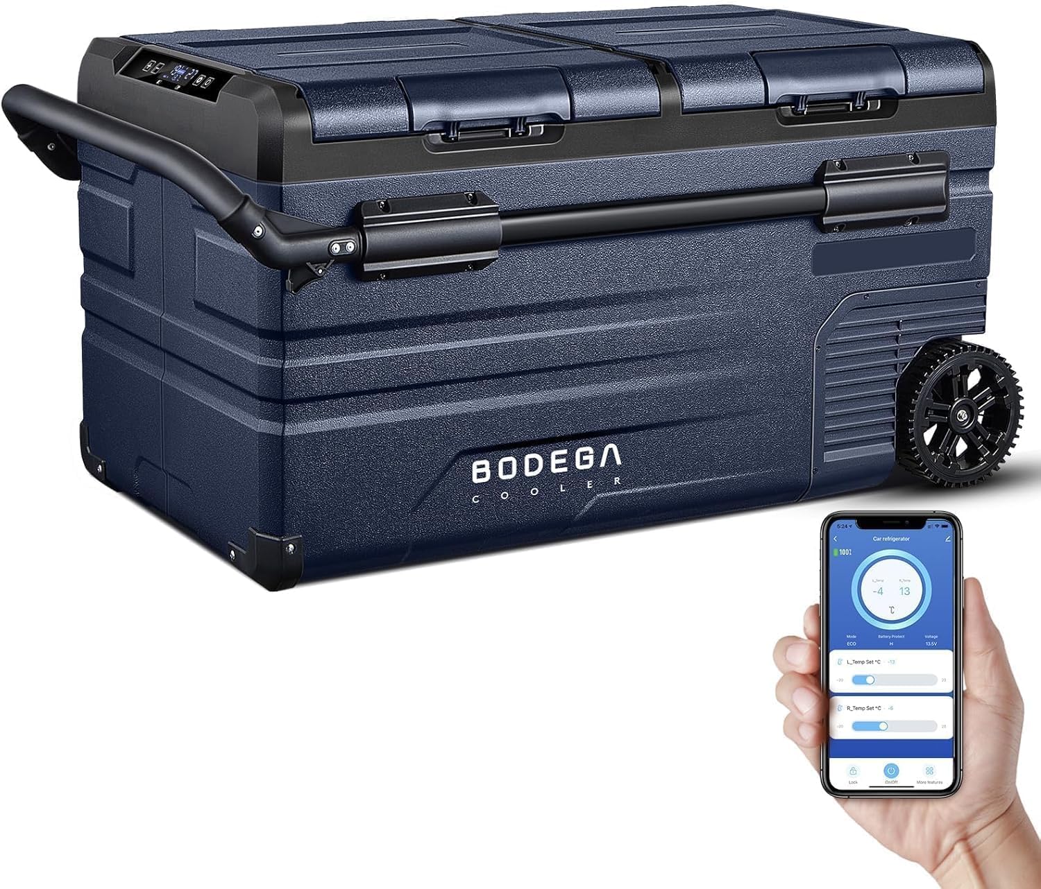 Bodegacooler 12 Volt Car Refrigerator, Portable Freezer, Car Fridge Dual Zone Wifi App Control, 80 Quart(75L) -4?-68?Car Cooler,