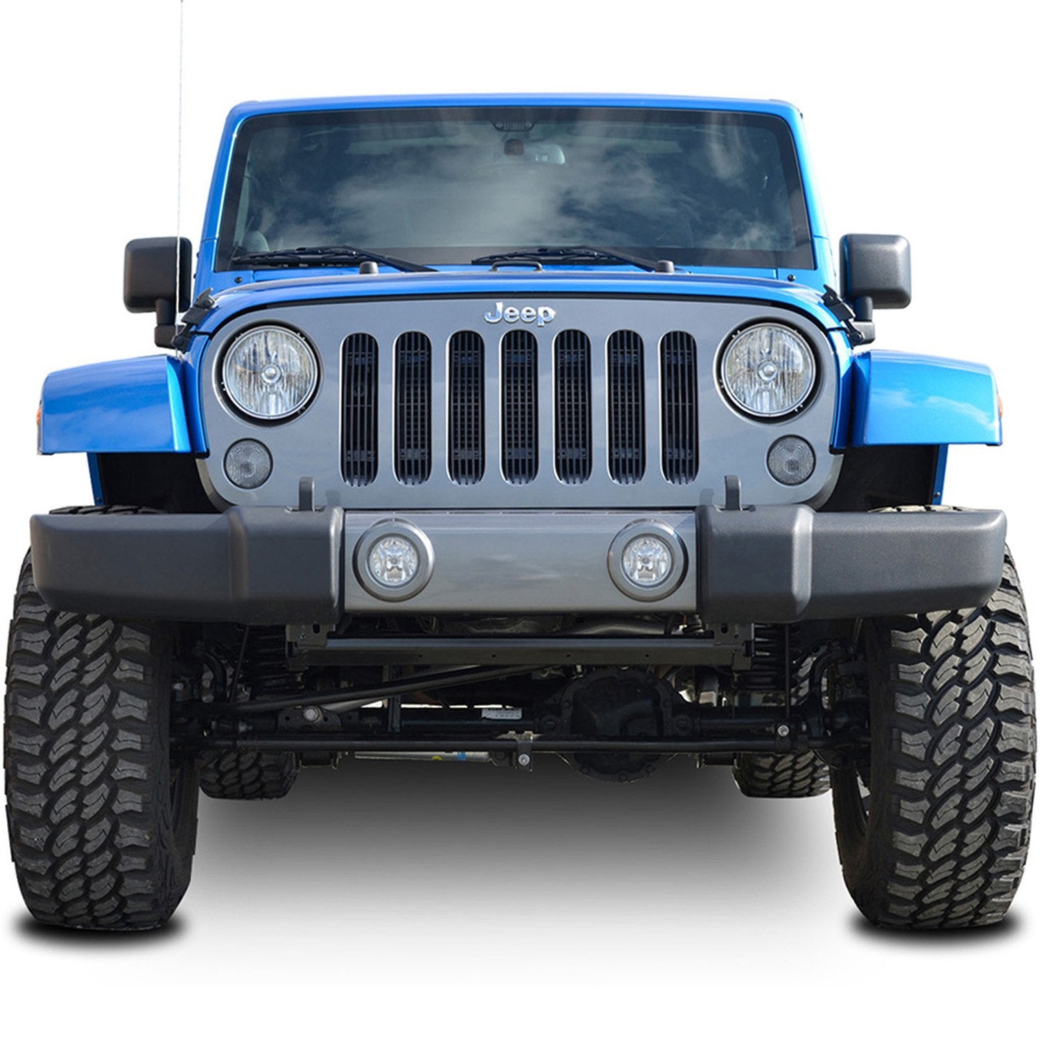 Paramount Automotive Automotive 30-0105B Black Vertical Overlay Billet Grille, 7 Piece (Jeep Wrangler Jk)