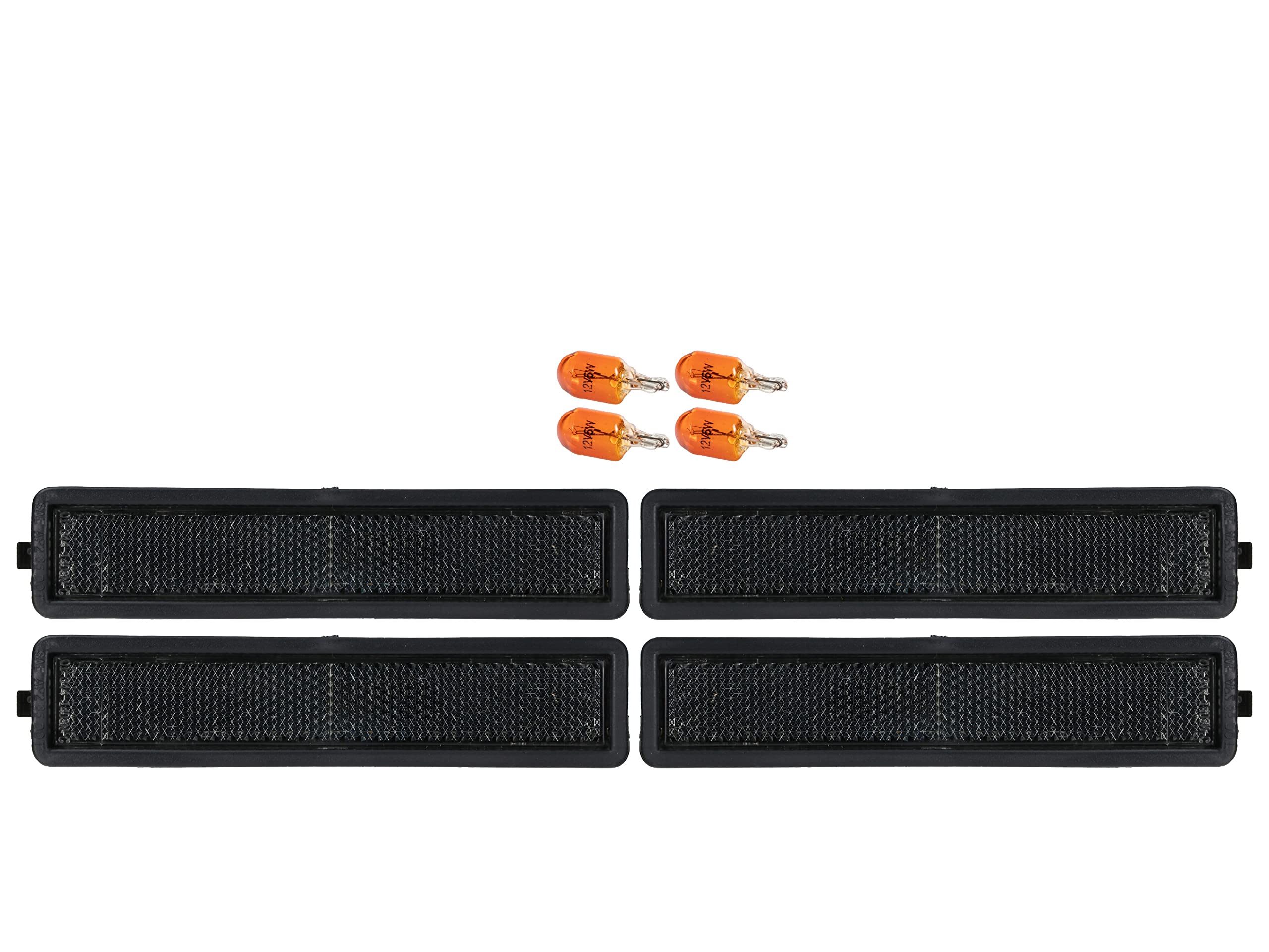 Depo E30 Side Marker Lights - Euro Smoke Front And Rear Bumper Sidemarkers Lamps Compatible With 1984-1991 Bmw E30 3 Series / 88