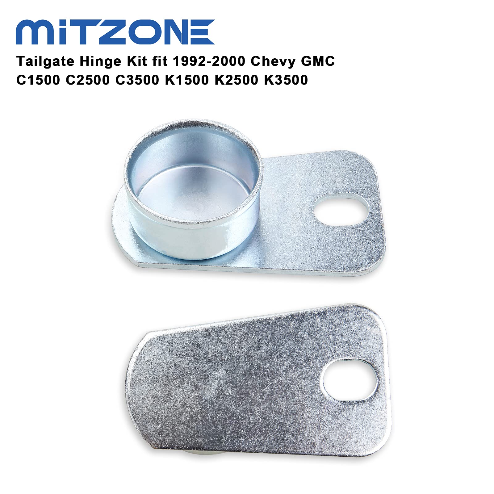 MITZONE Tailgate Hinge Kit Compatible with 1992-2000 Chevy GMC C1500 C2500 C3500 K1500 K2500 K3500 Replace # 15521579 15603558 1