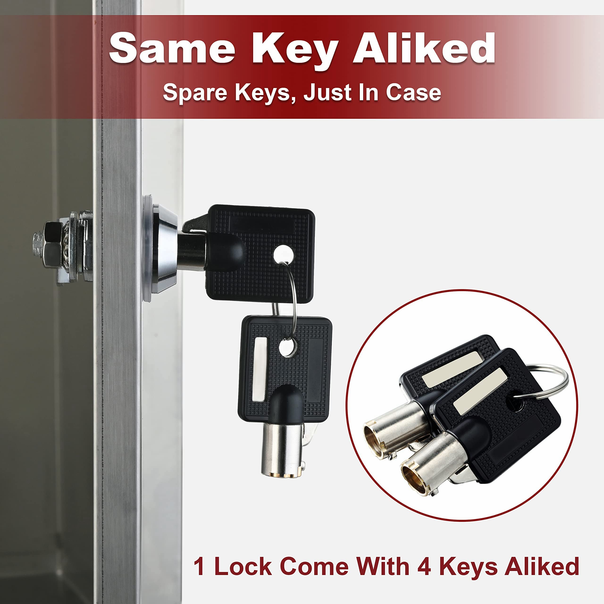 Naissian Rv Locks For Storage Door 7/8 Inch, Rv Compartment Locks Cam Locks For Camper Travel Trailer Cabinet With Keys 7/8', Pack Of 10 Locks With 6 Keyed Alike With Manual