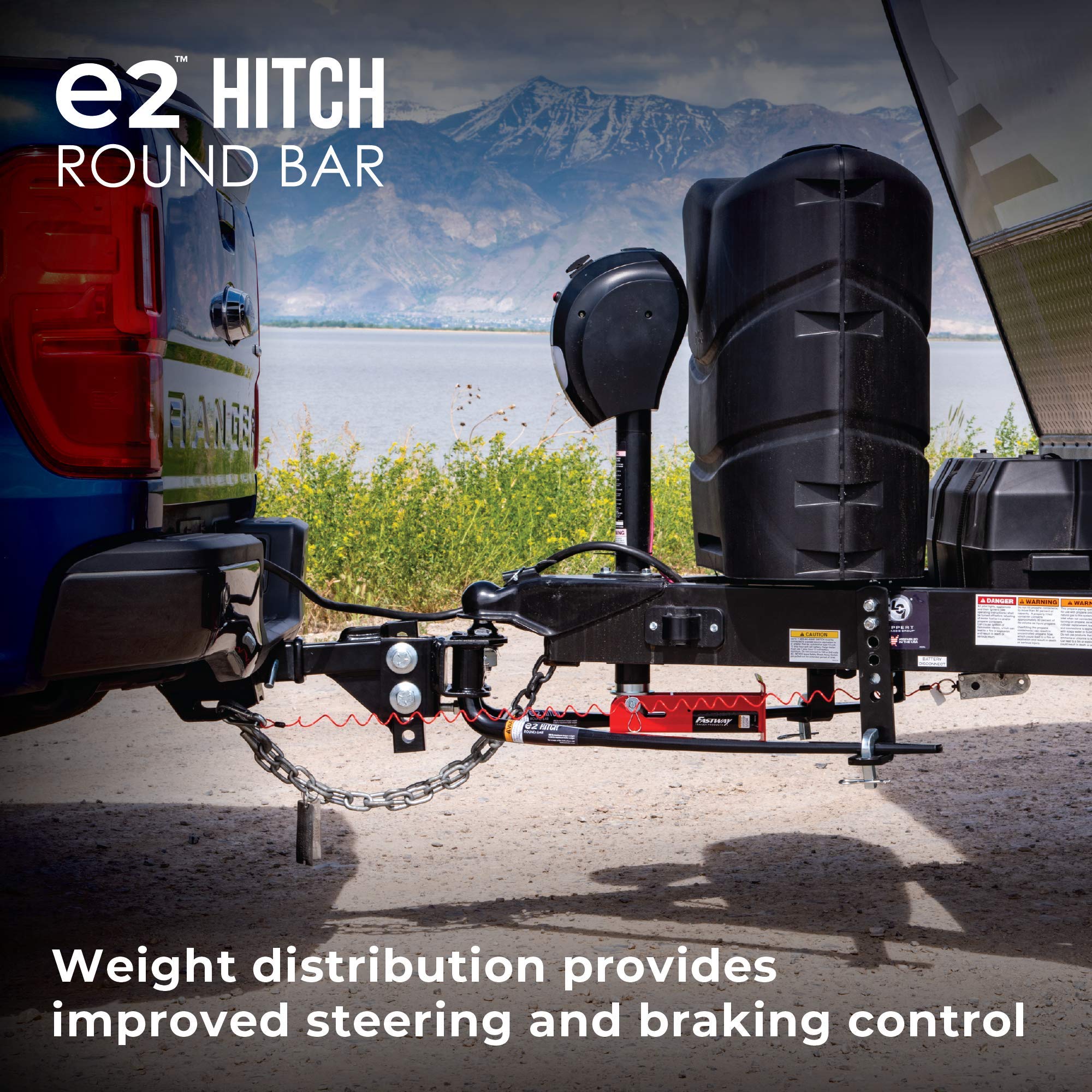 Fastway e2 Sway Control Hitch, 8K Round Bar, Alloy Steel, Powder Coated Black, Model 94-00-0800, 8,000 lbs Trailer Weight Rating