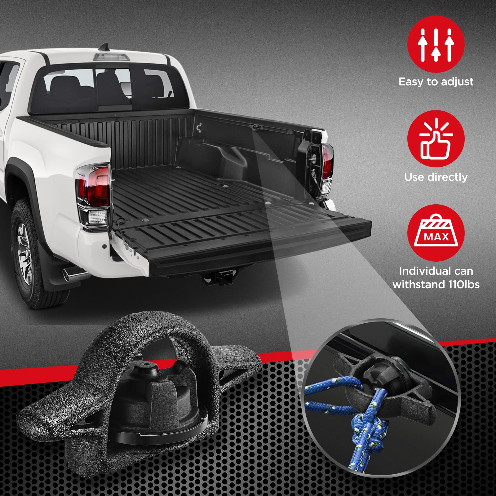 Speedwow 4Pcs Bed Cleat, Pt278-35160/Pt278-35112 Tie Down Bed Cleat Compatible With Toyota Tacoma 2005-2023; Compatible With Toy