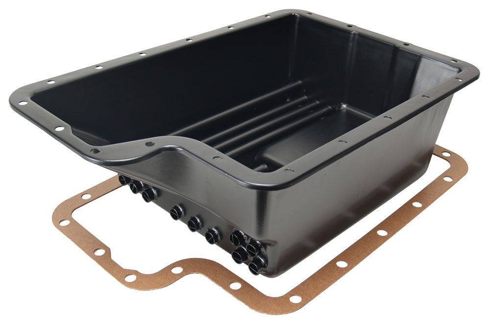 Transmission Depot Derale 14208 Transmission Cooling Pan For Ford E4Od, 4R100, 5R110 And 5R110W, Black