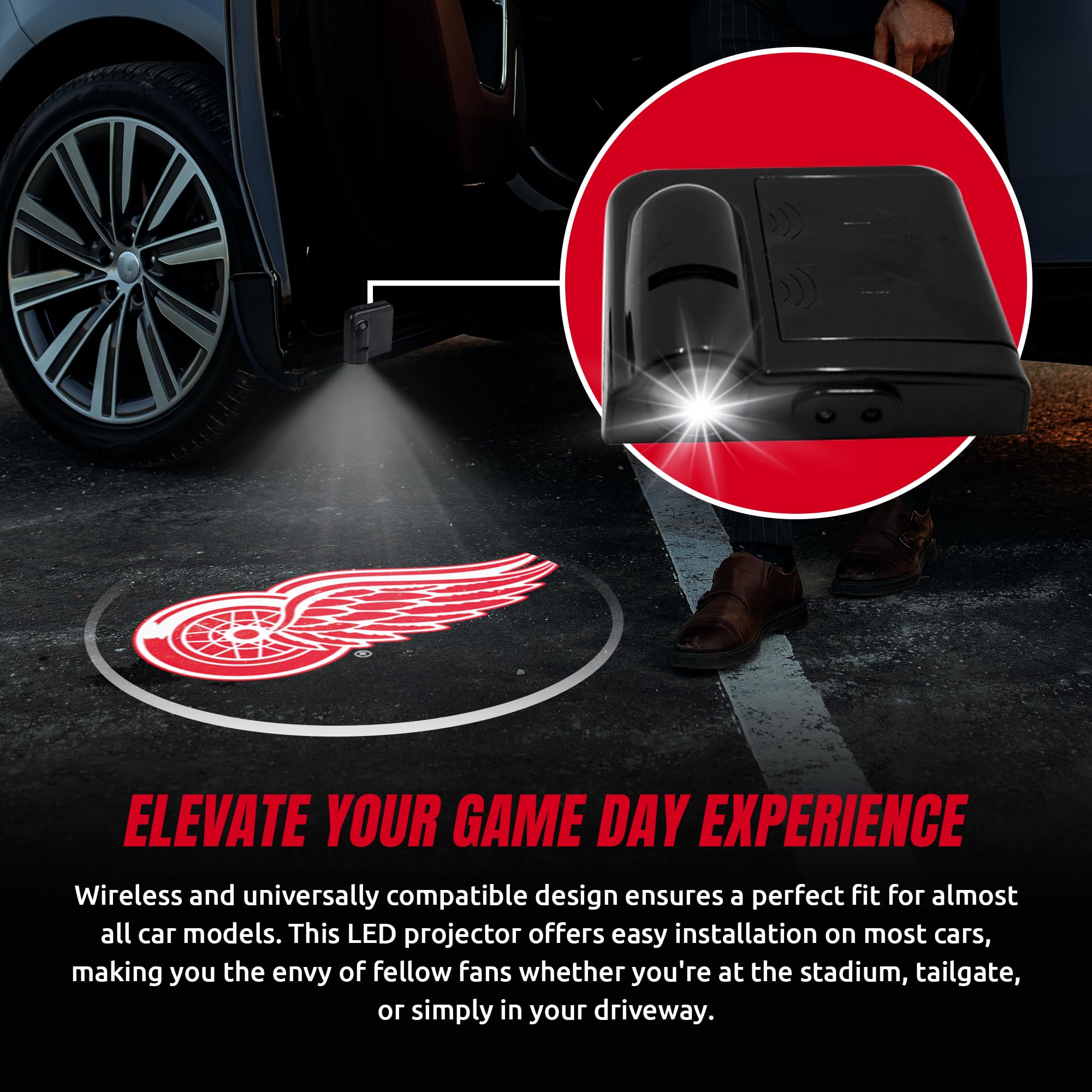 Detroit Red Wings Car Door Light Led Special Order