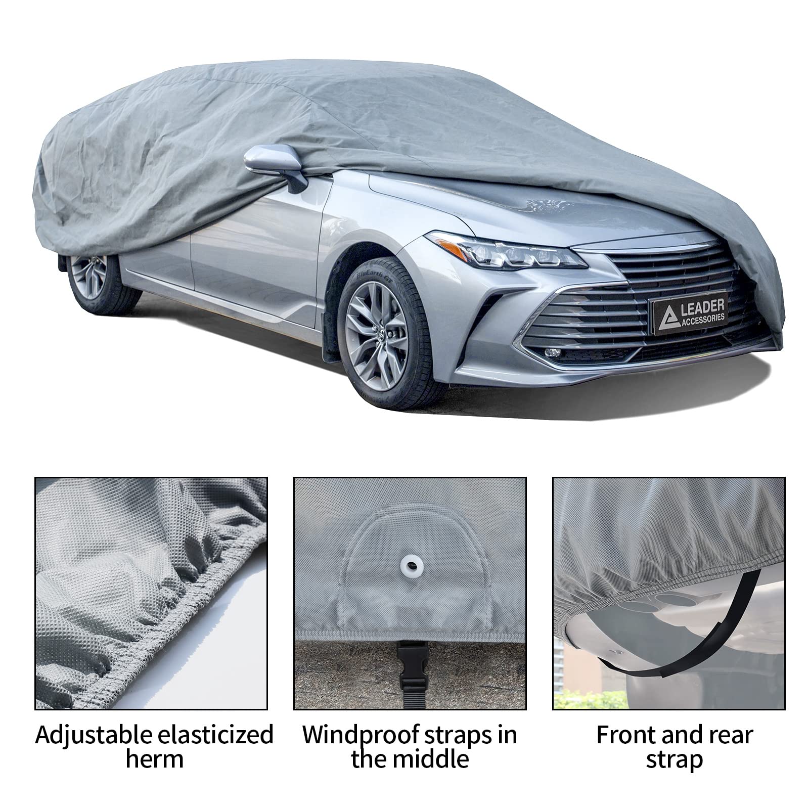 Leader Accessories Basic Guard Sedan Car Cover Breathable Indoor Use And Limited Outdoor Use Up To 157''