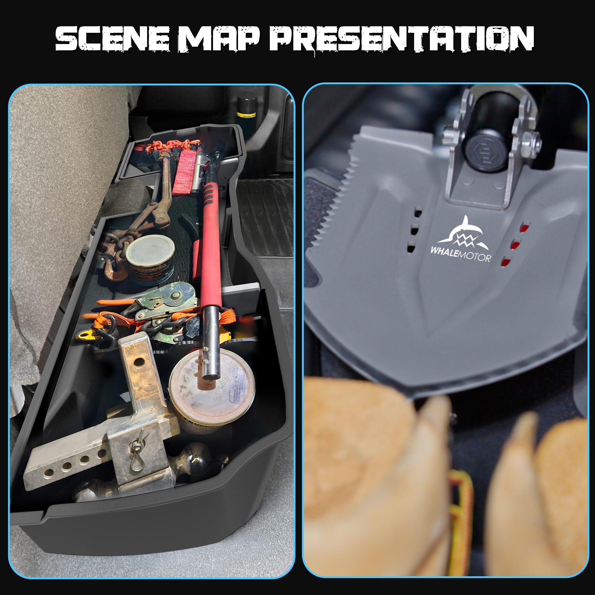 WHALEMOTOR Underseat Storage Compatible with Chevy Silverado/GMC Sierra Crew Cab 1500(2014-2018, 2019 Ld/Lt)&2500 3500 HD(2015-2