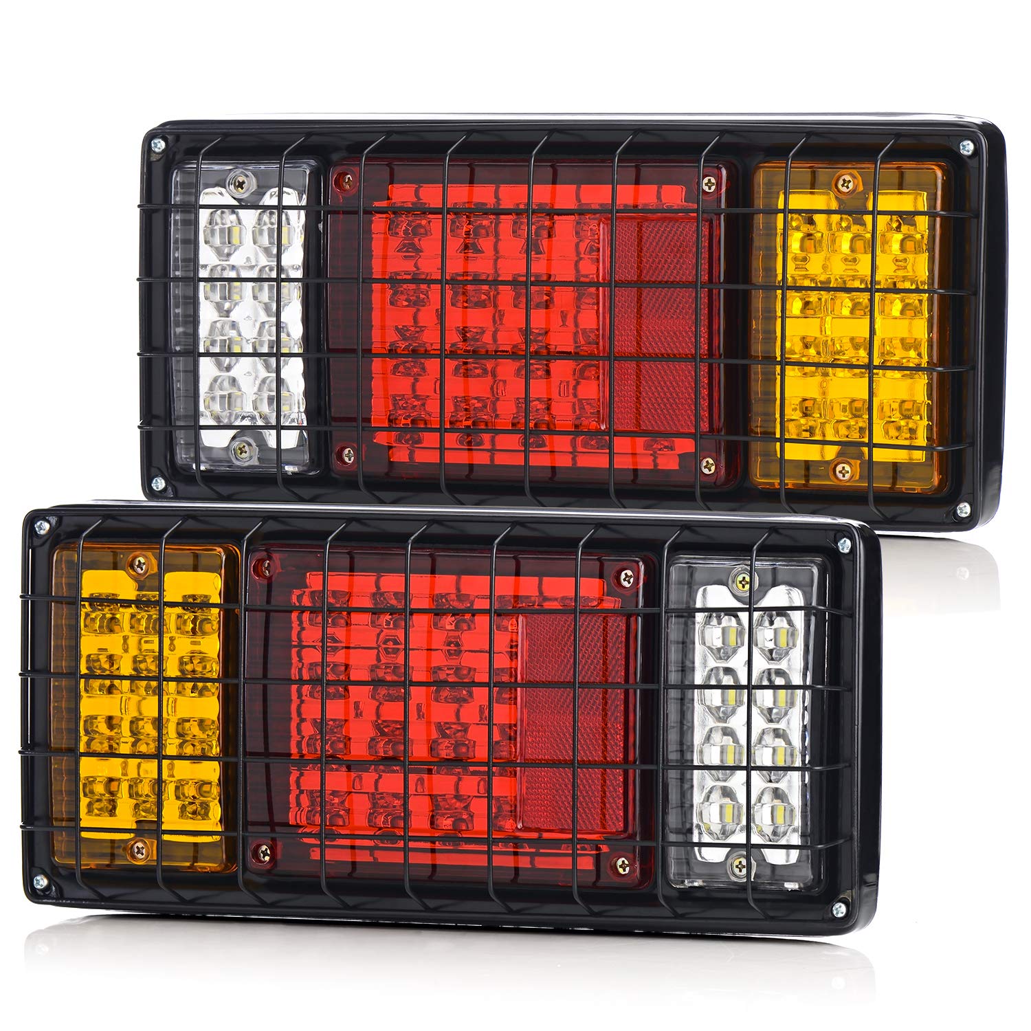 Linkitom 40 Led Truck Tail Light Bar, Super Bright Tail Turn Signal Brake Reverse Tail Light With Iron Net Protection For 12/24V Truck Boat Snowmobile Trailer Pickup Rv Camper Utv Ute Vans