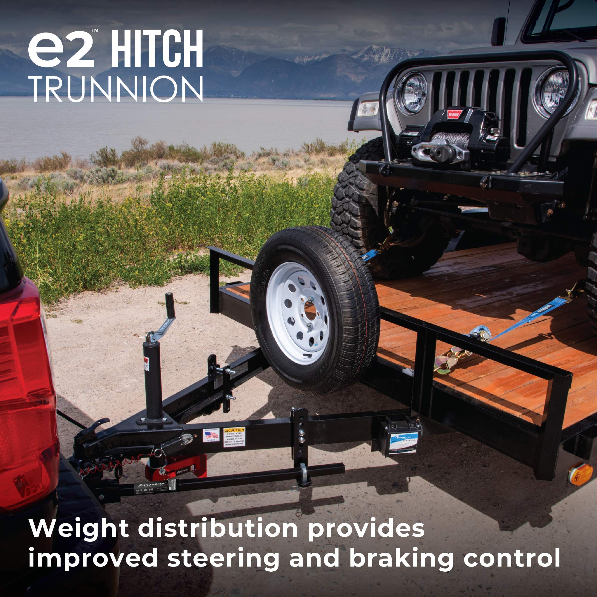 Fastway E2 2-Point Sway Control Trunnion Hitch, 92-00-0800, 8,000 Lbs Trailer Weight Rating, 800 Lbs Tongue Weight Rating, Weigh