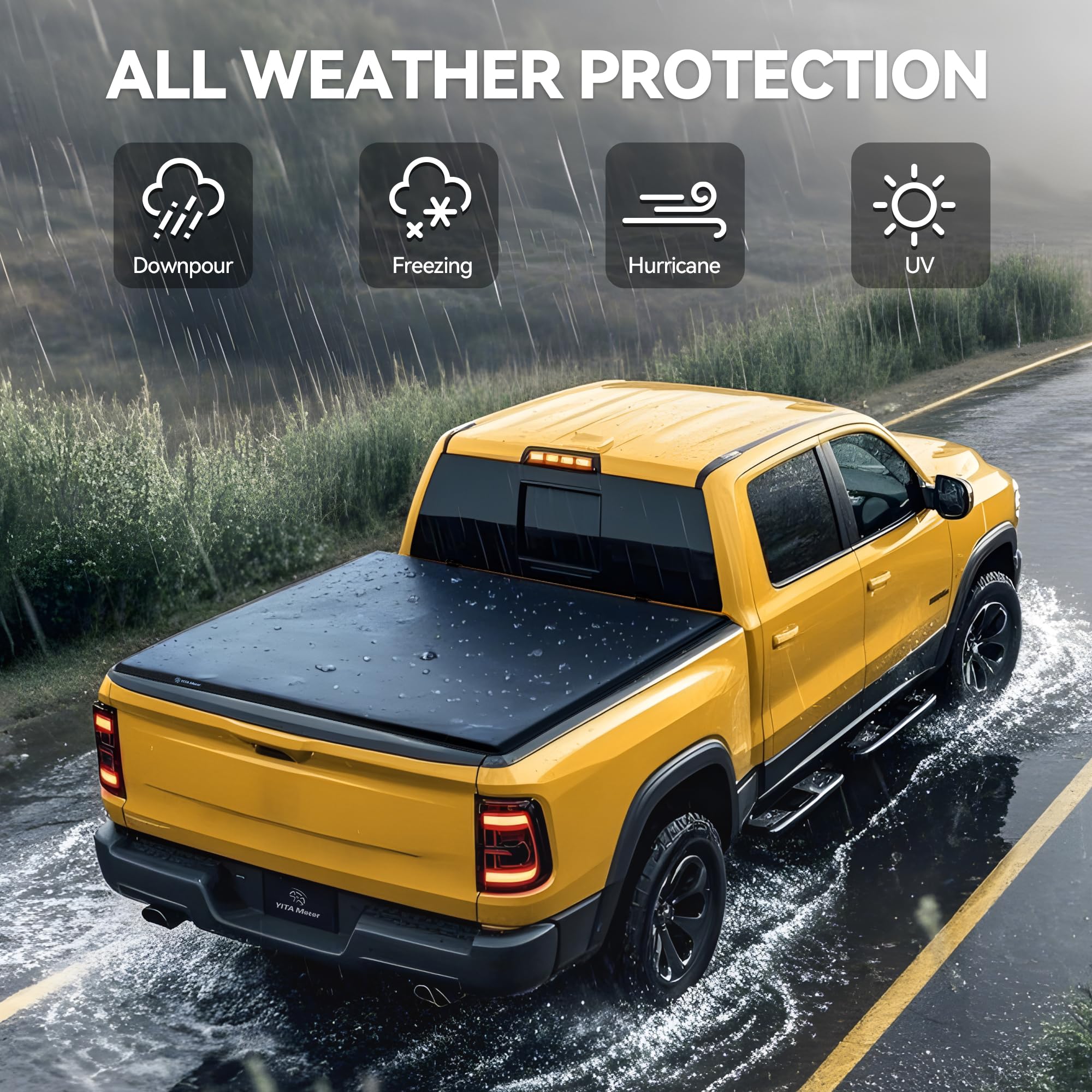 Yitamotor Soft Roll Up Truck Bed Tonneau Cover Compatible With 2002-2024 Dodge Ram 1500 (Classic Only), Fit For 2003-2025 Dodge
